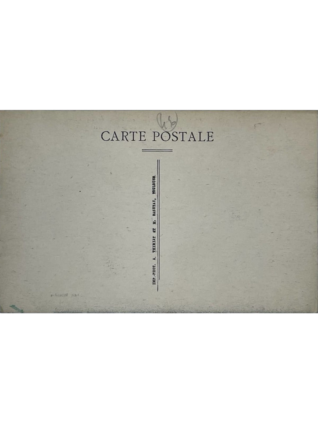 Verso de la carte postale