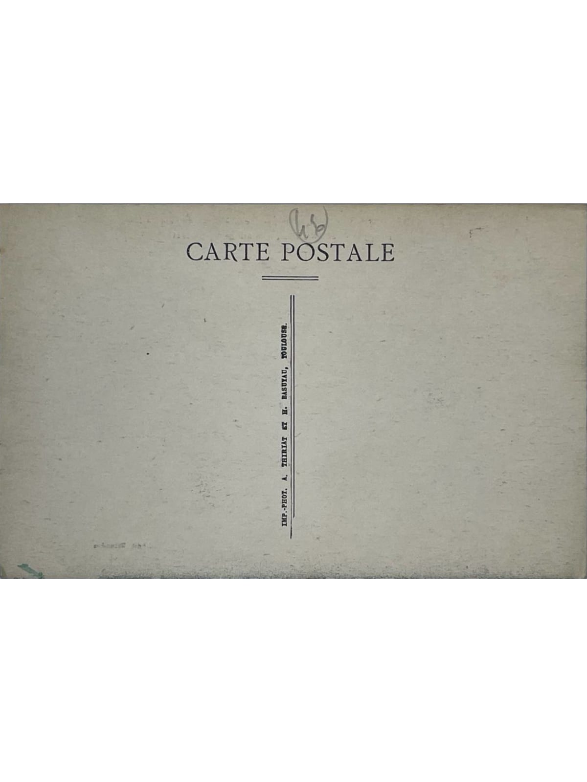 Verso de la carte postale