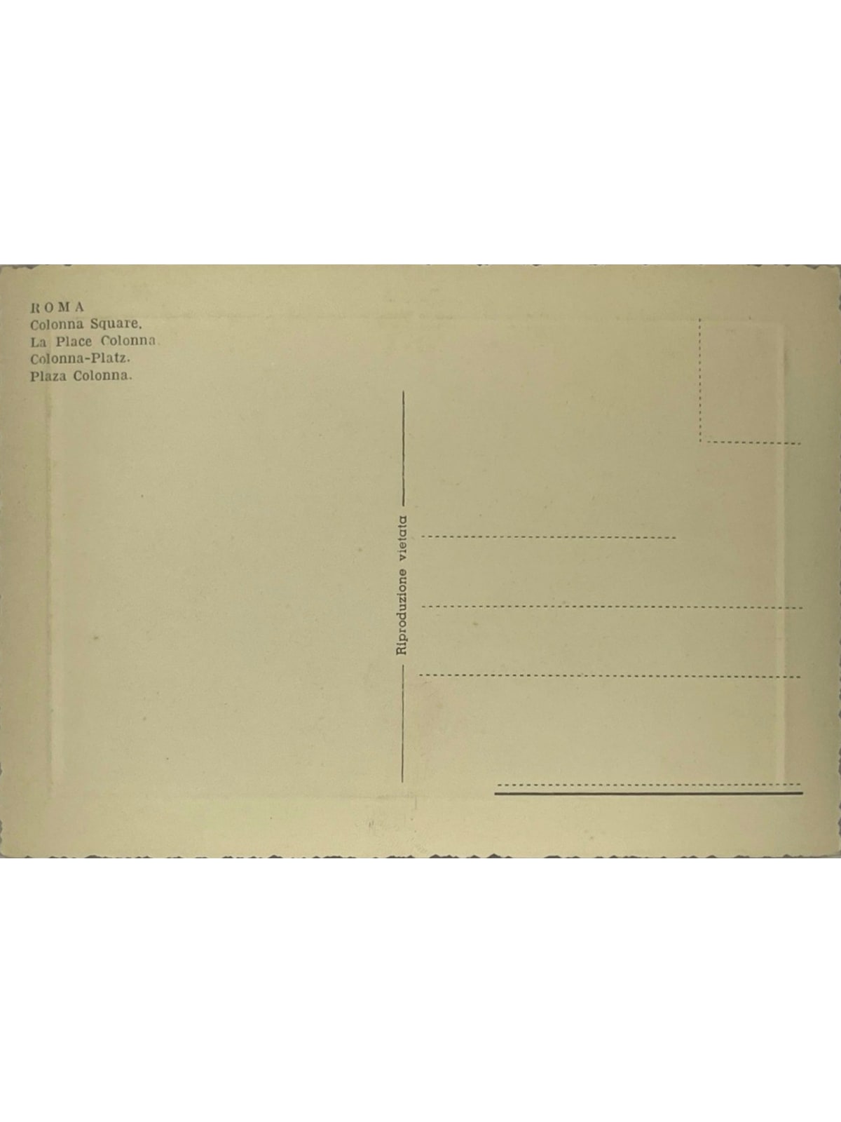 Verso de la carte postale