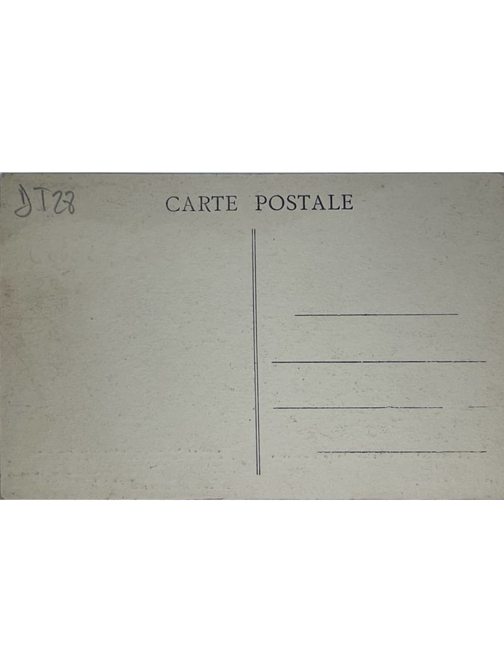 Verso de la carte postale