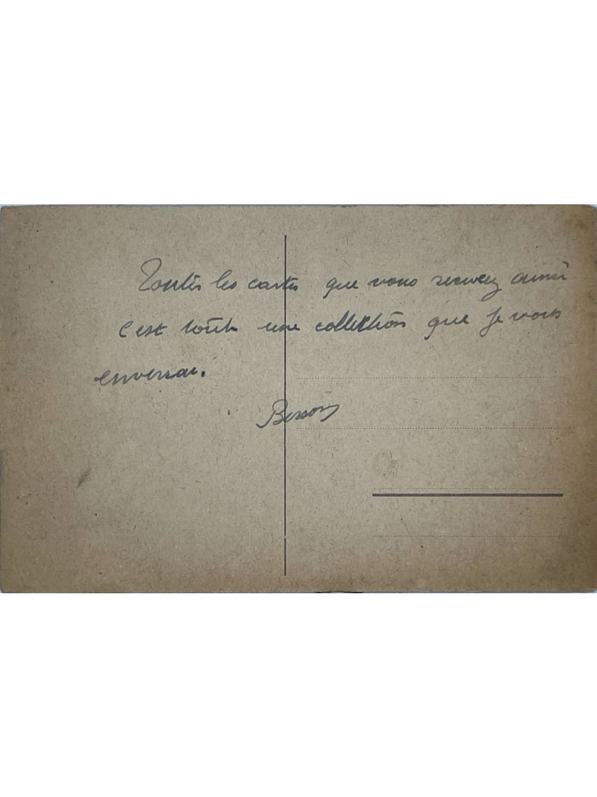 Verso de la carte postale