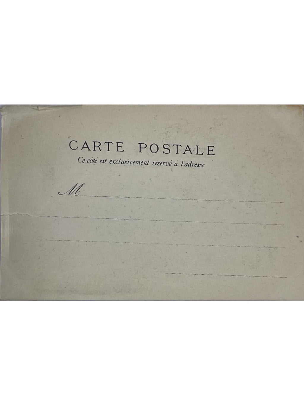 Verso de la carte postale