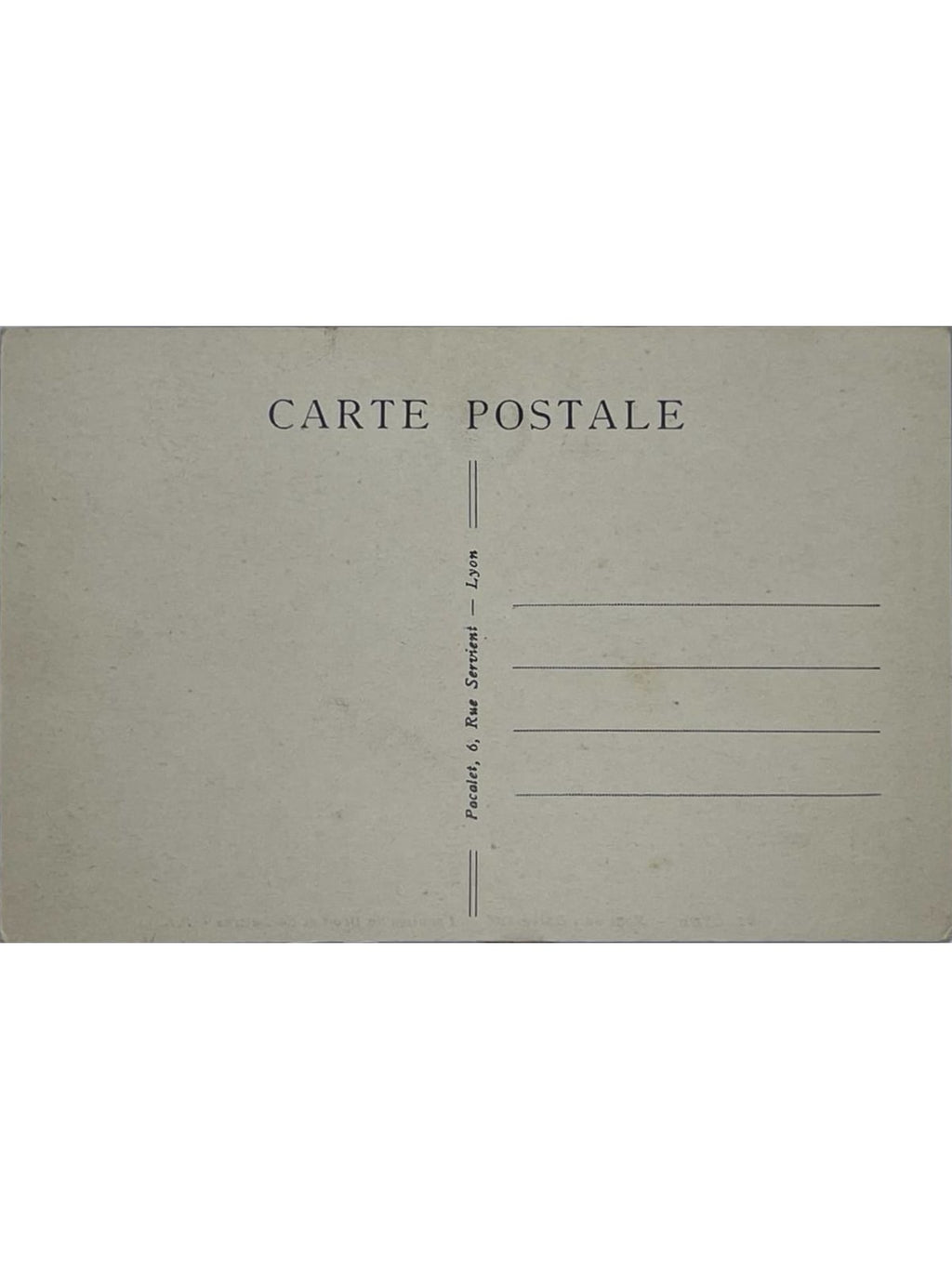 Verso de la carte postale