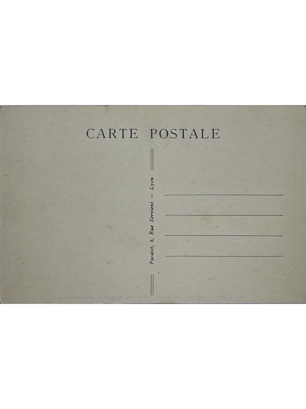 Verso de la carte postale