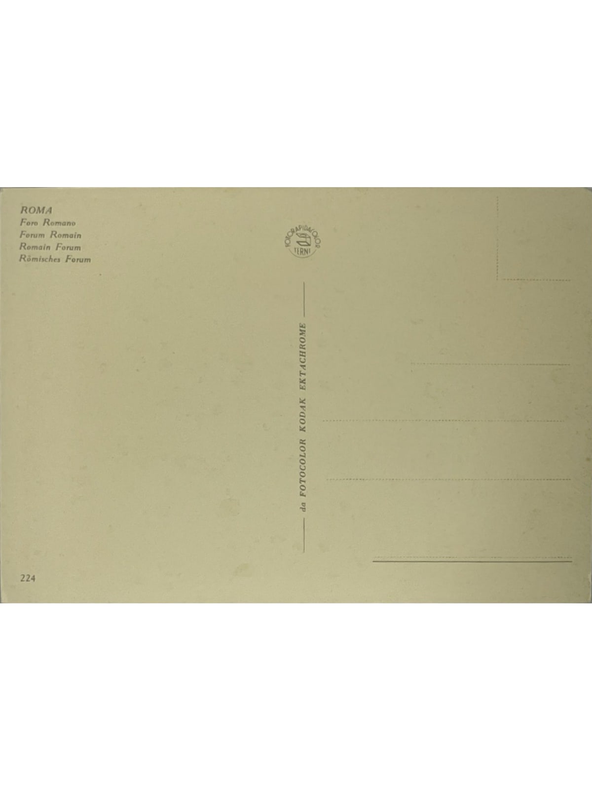 Verso de la carte postale