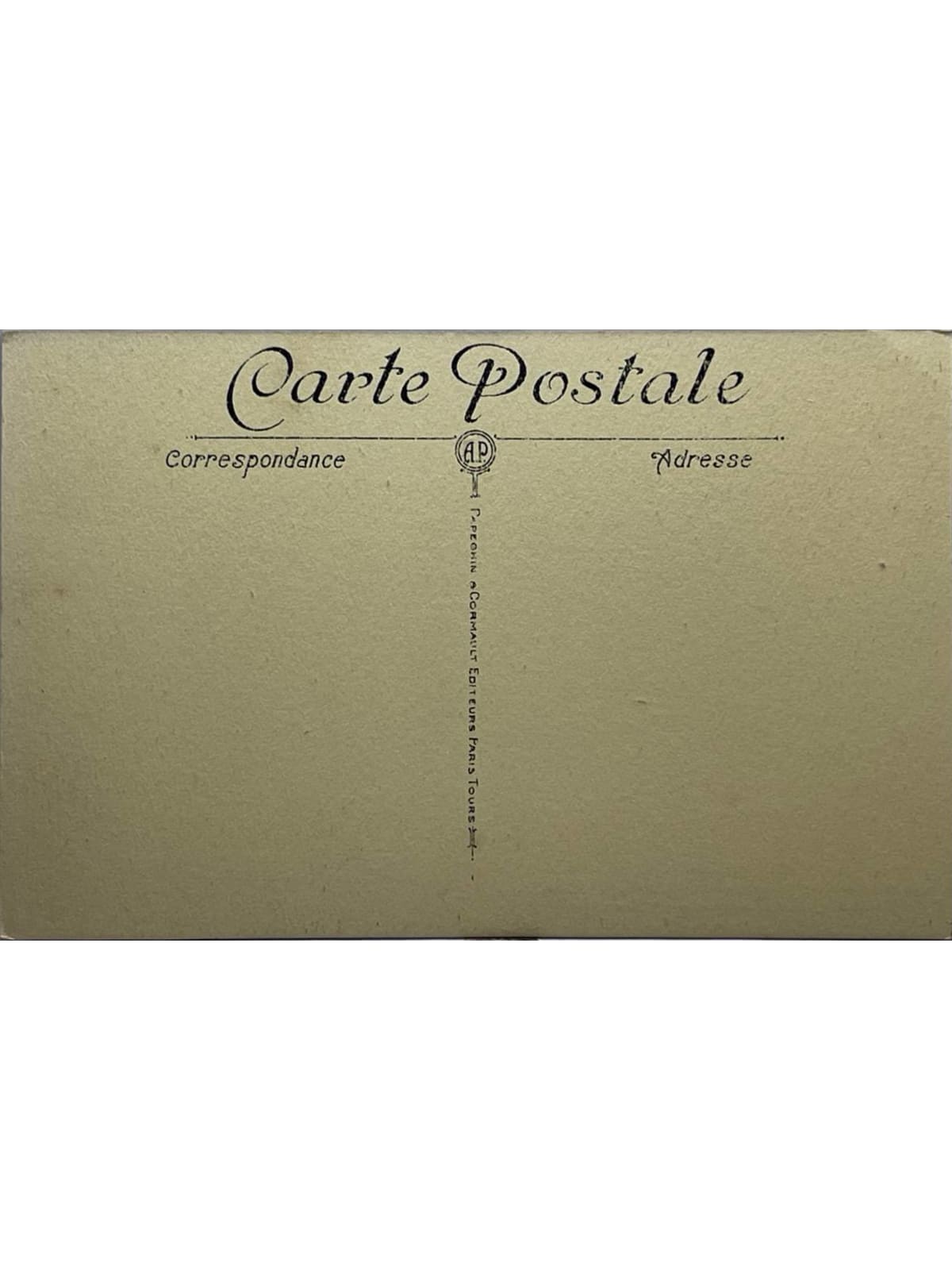 Verso de la carte postale