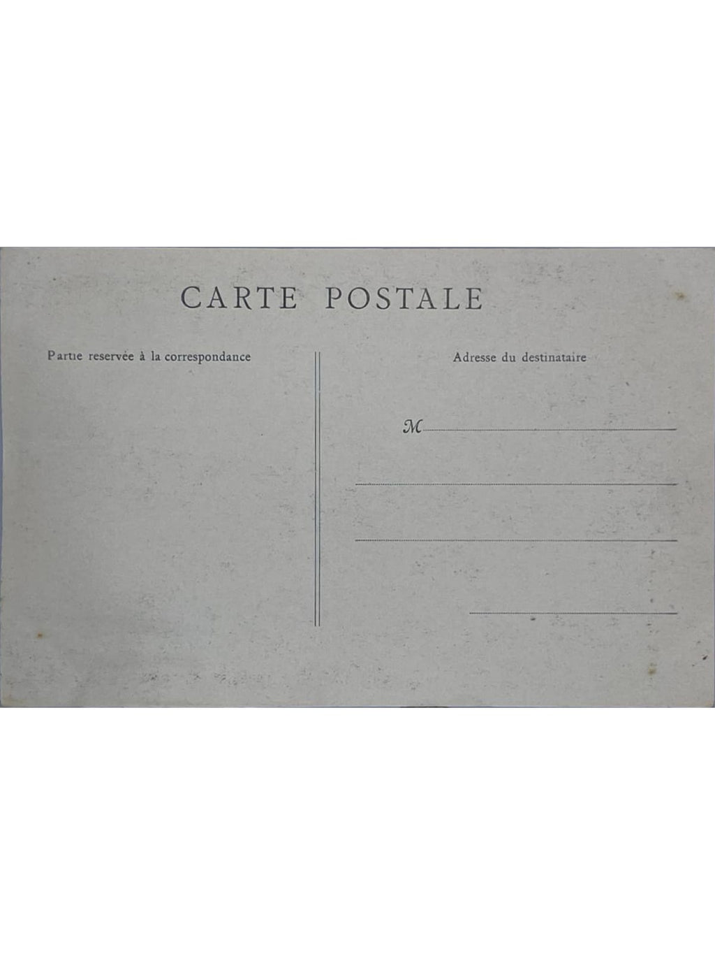 Verso de la carte postale