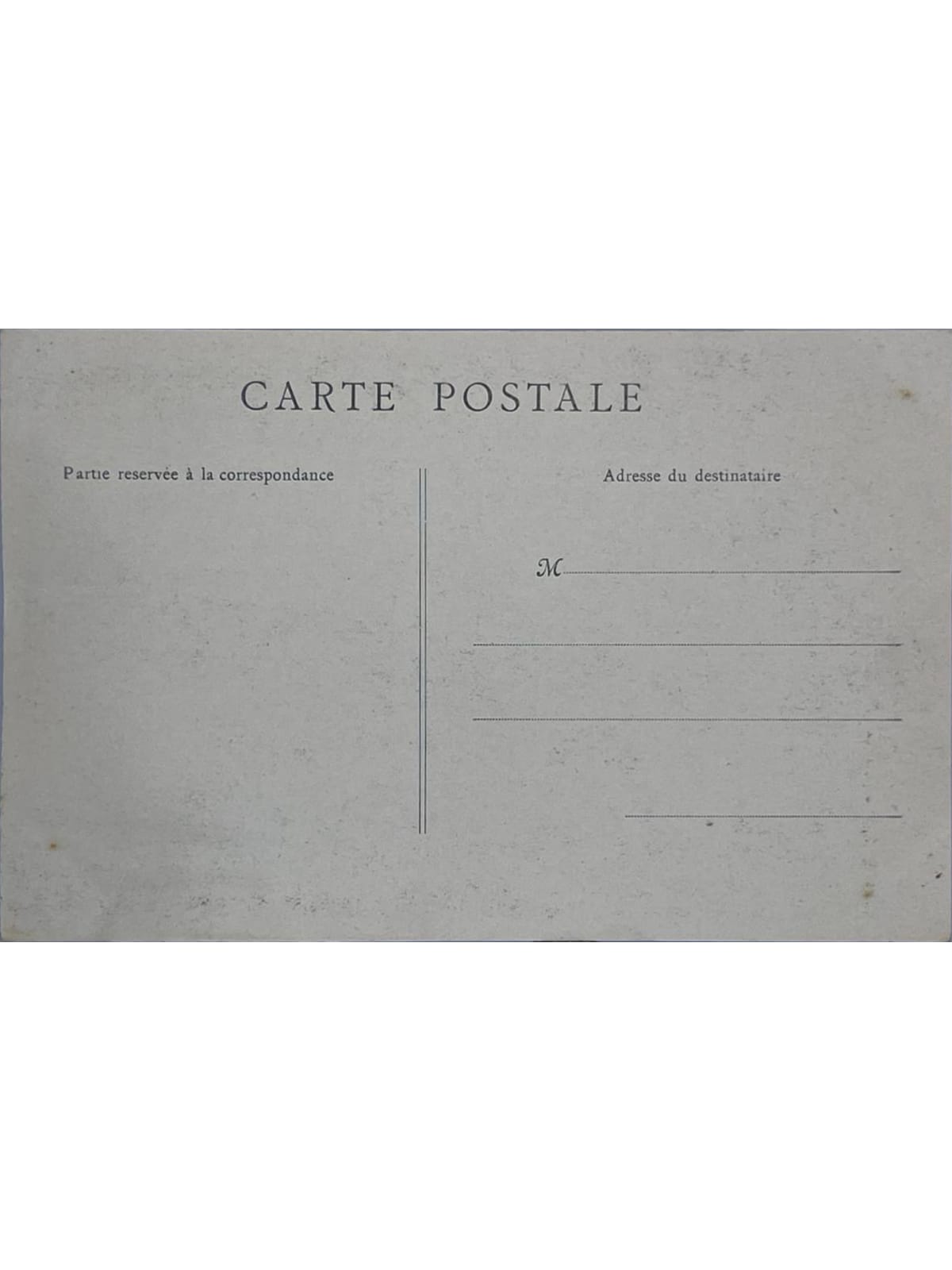 Verso de la carte postale