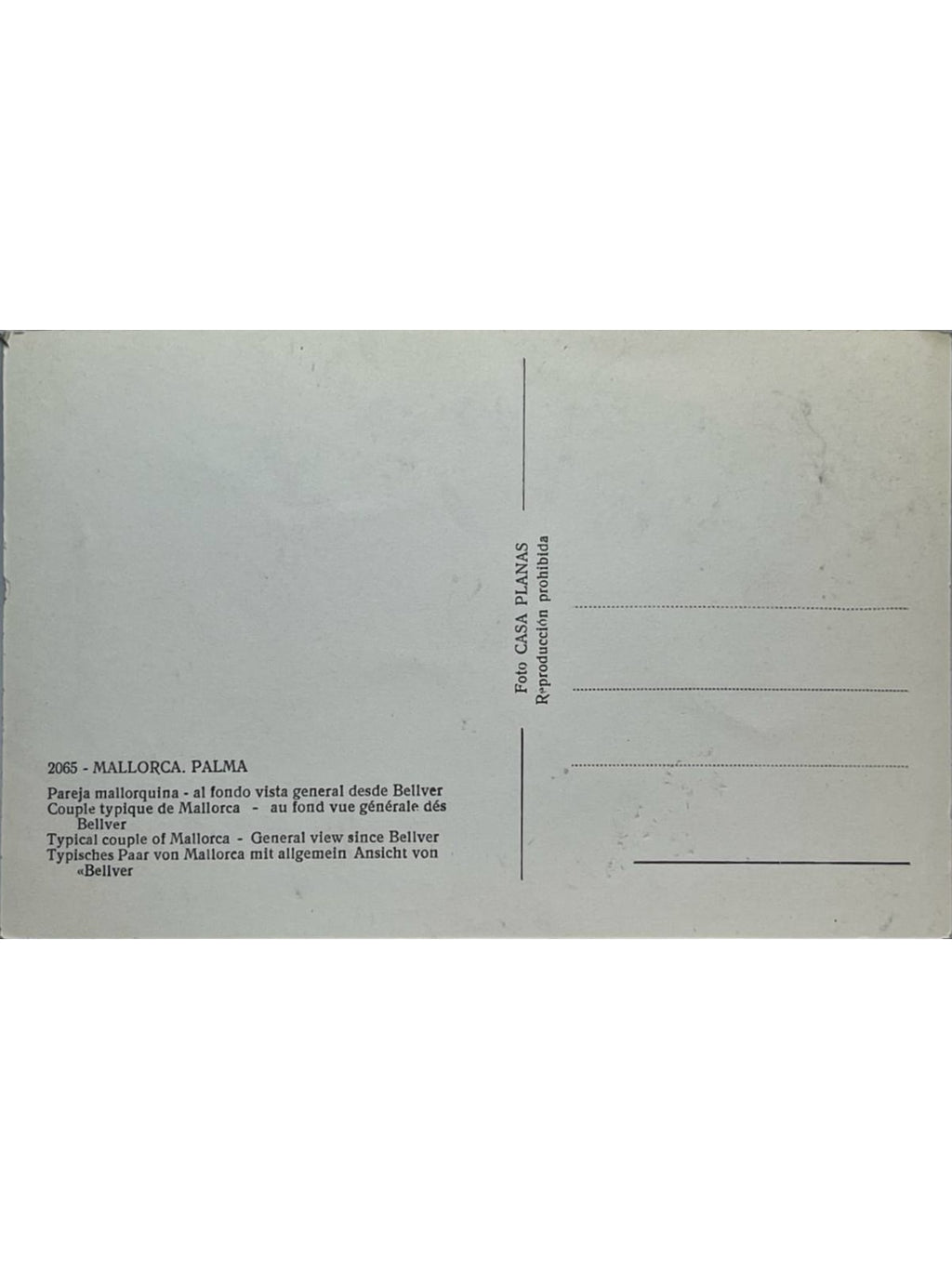 Verso de la carte postale