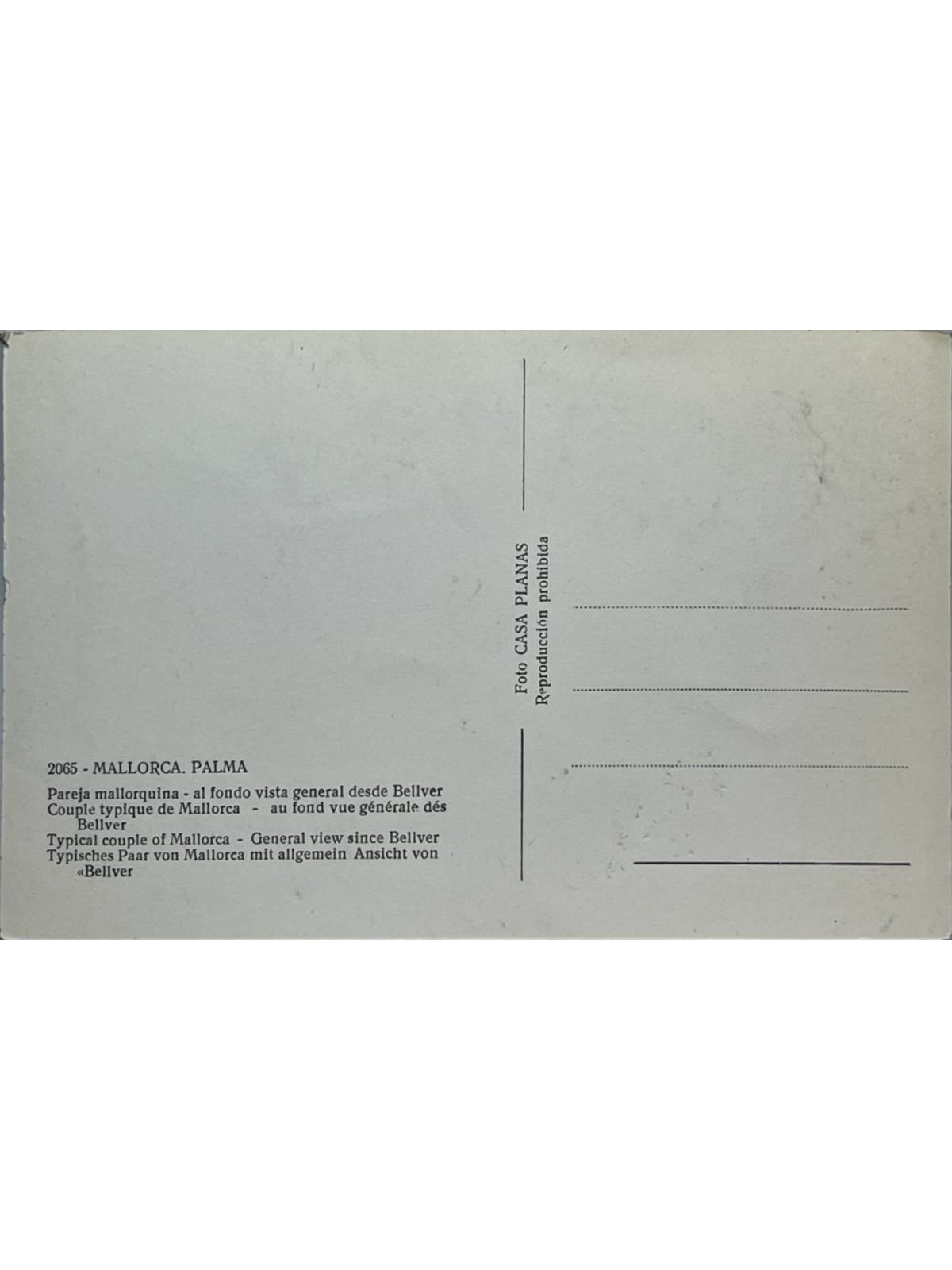 Verso de la carte postale