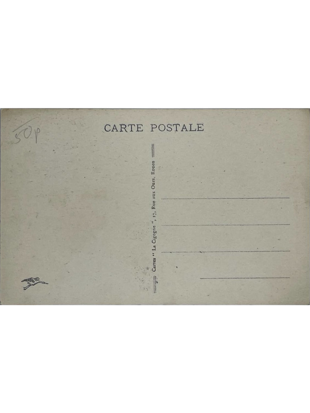 Verso de la carte postale