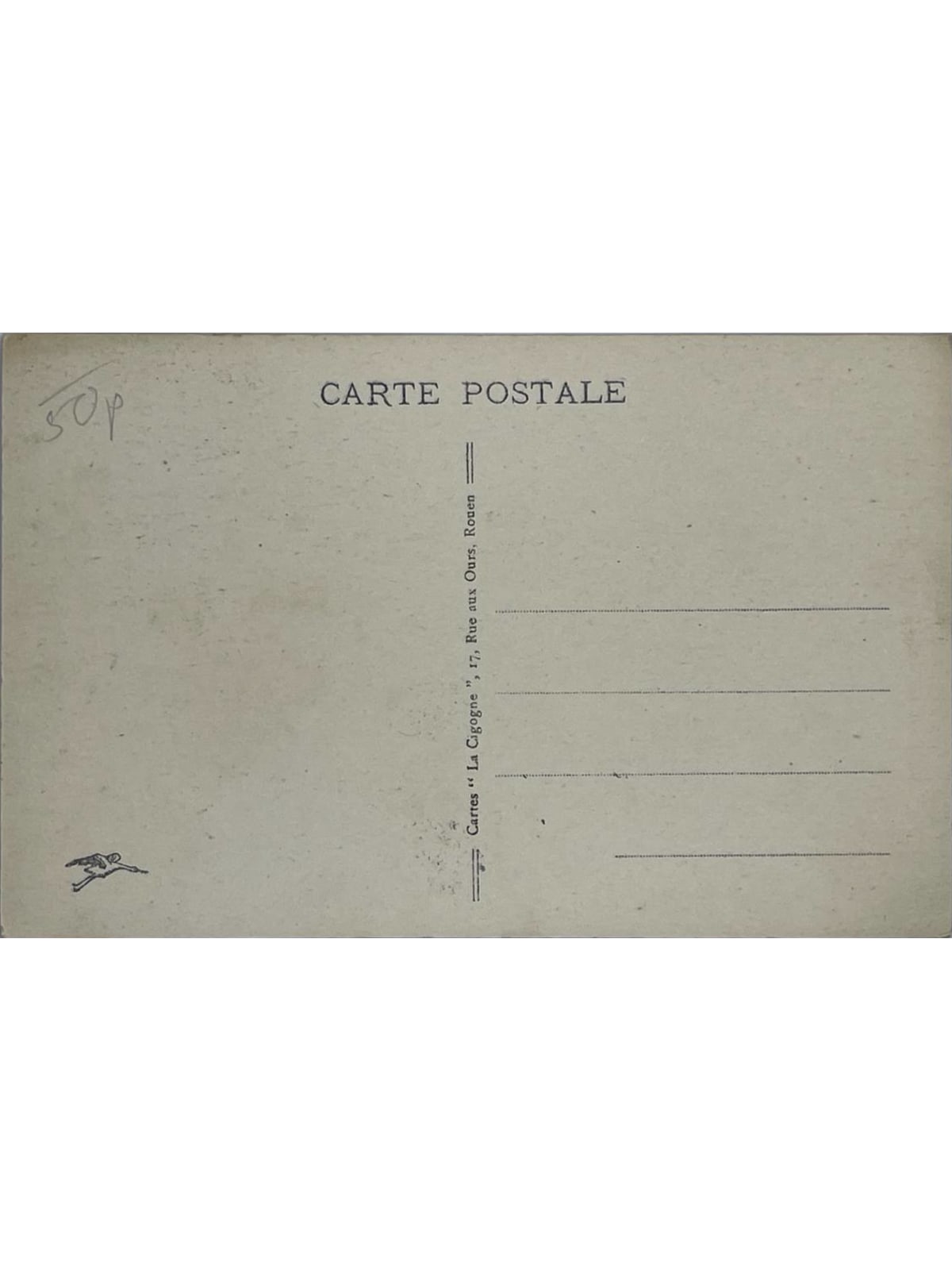 Verso de la carte postale