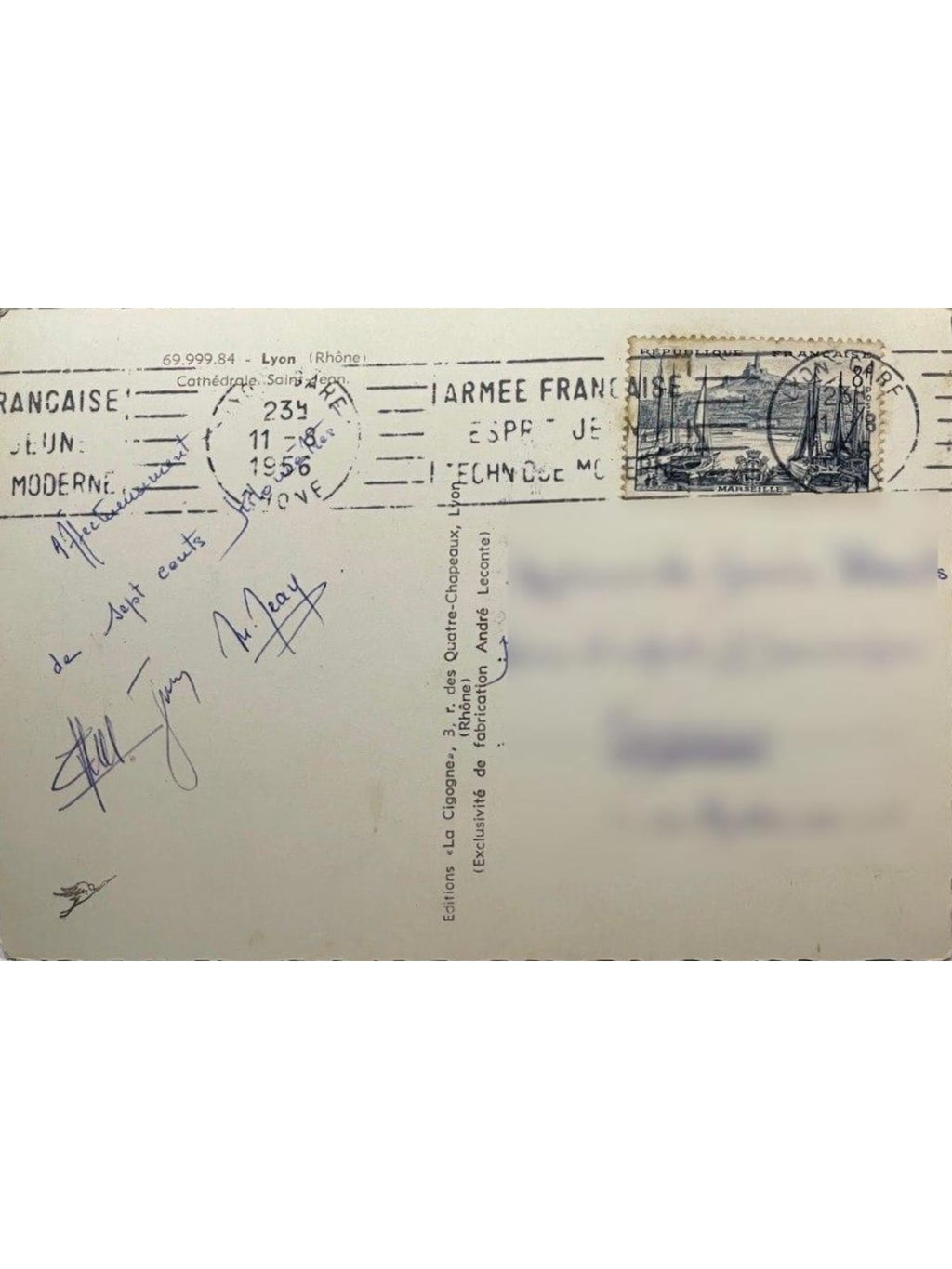 Verso de la carte postale