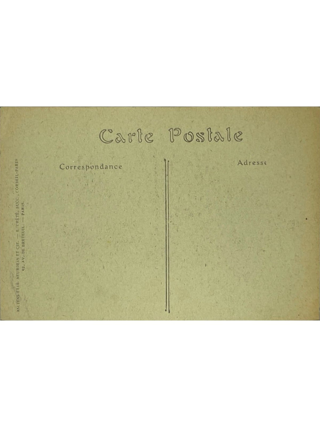 Verso de la carte postale