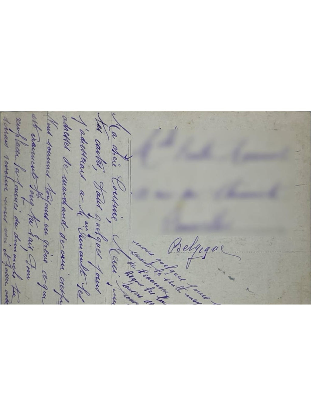 Verso de la carte postale