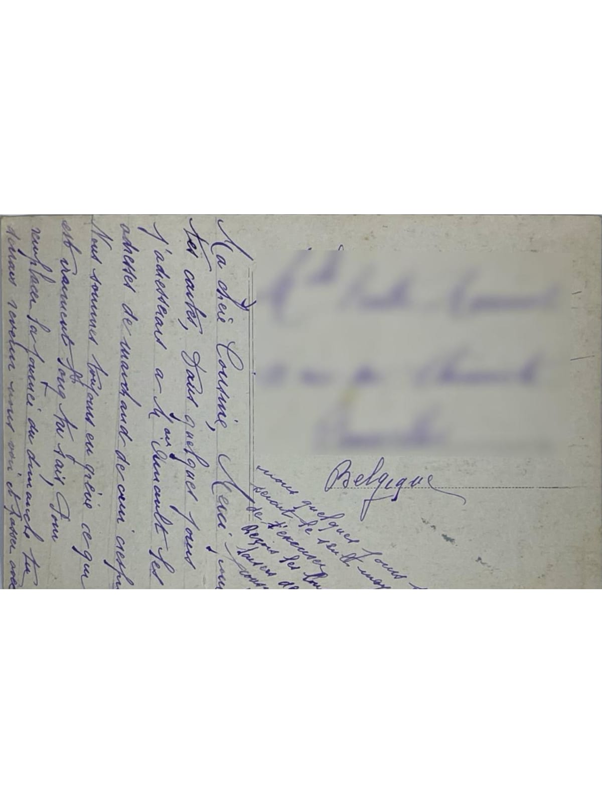 Verso de la carte postale