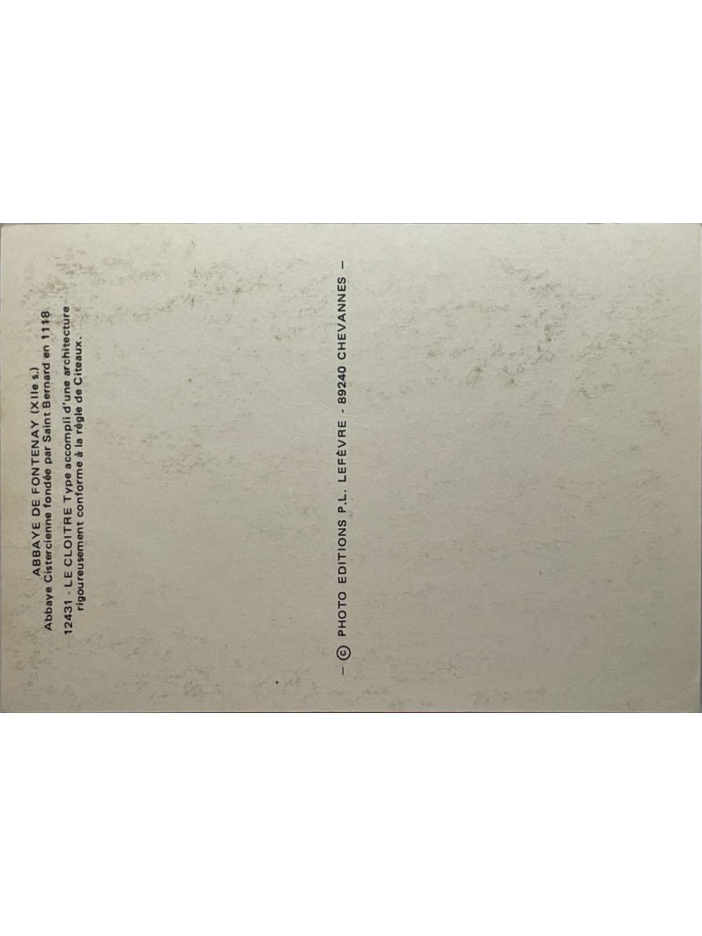 Verso de la carte postale