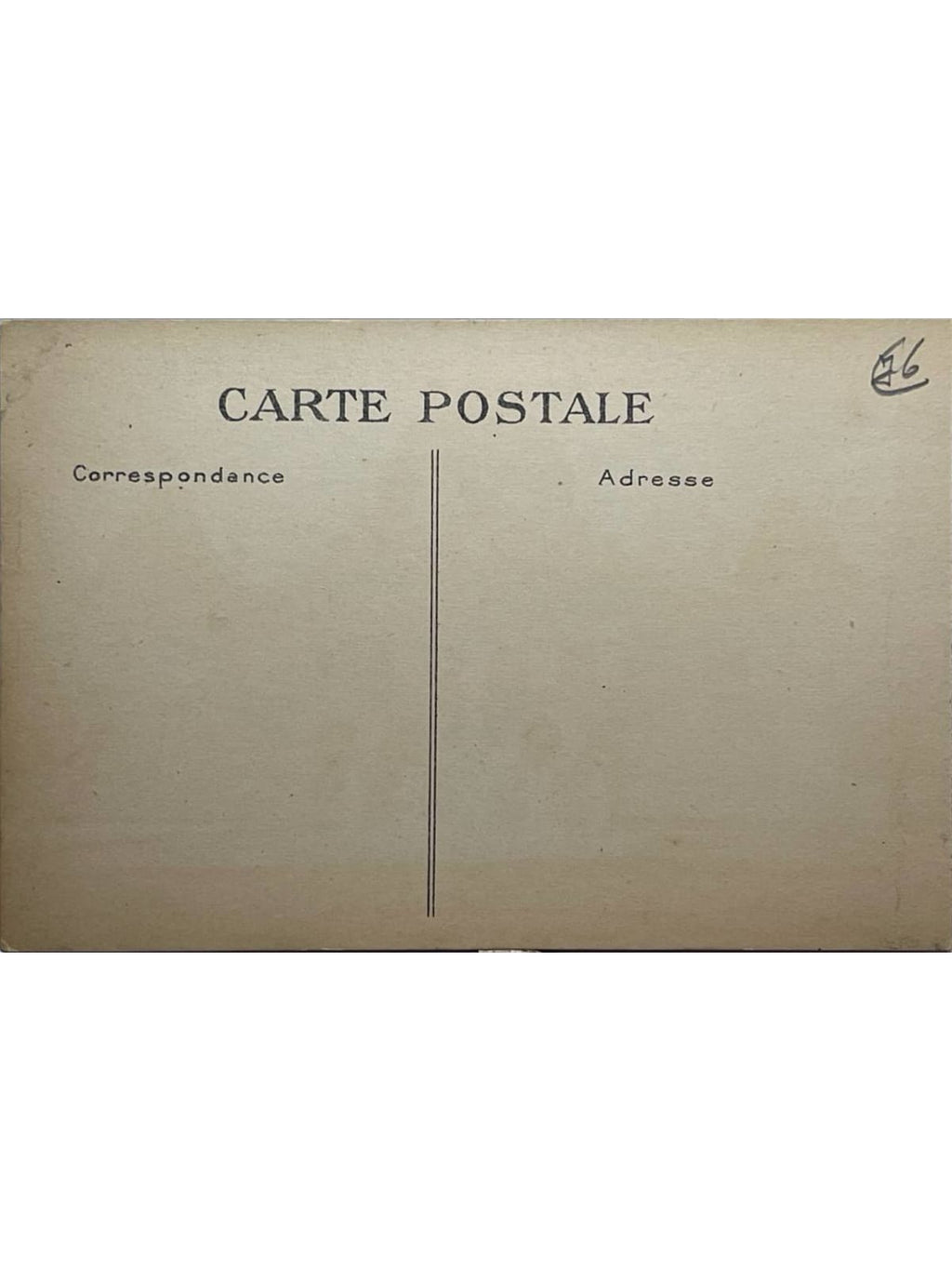 Verso de la carte postale