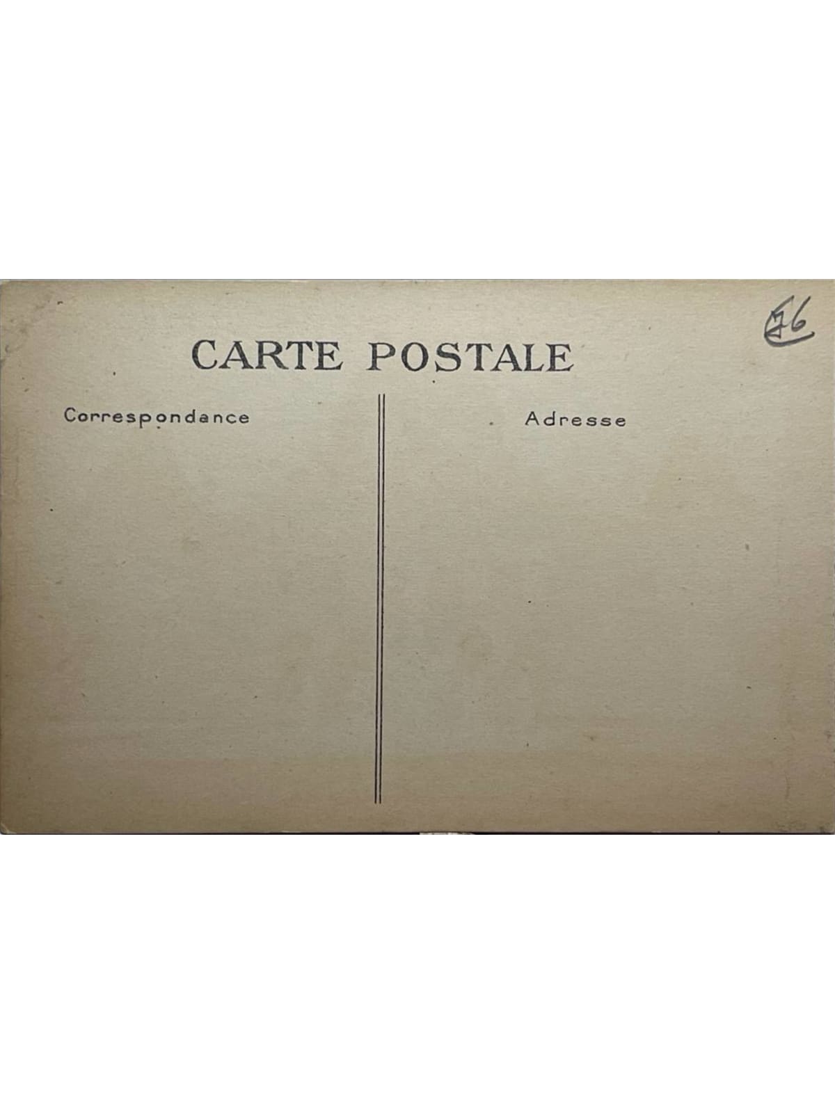 Verso de la carte postale