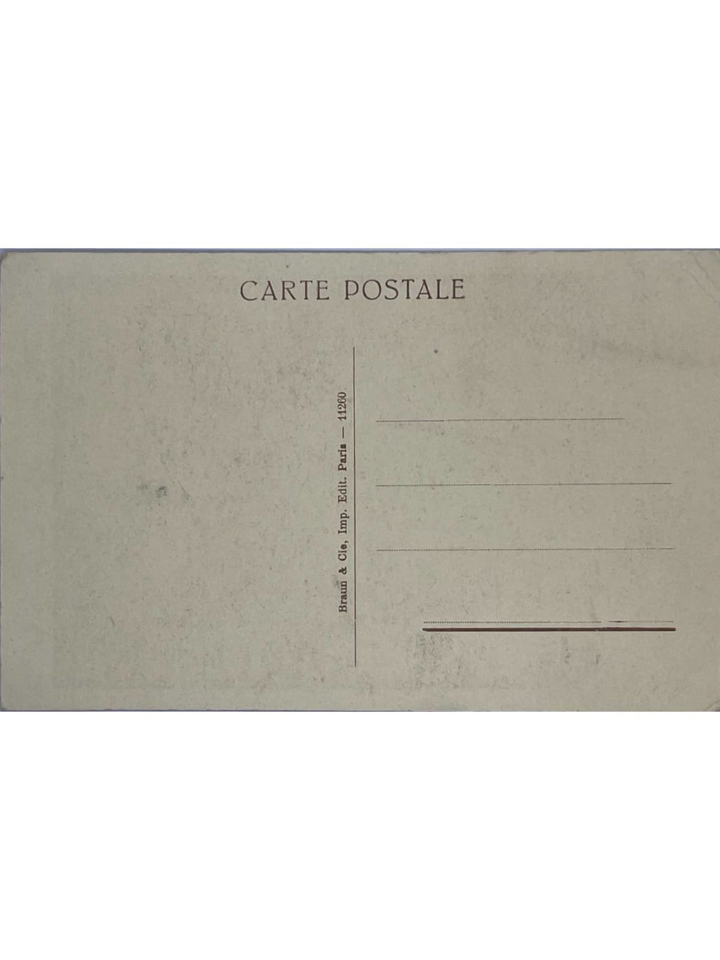 Verso de la carte postale