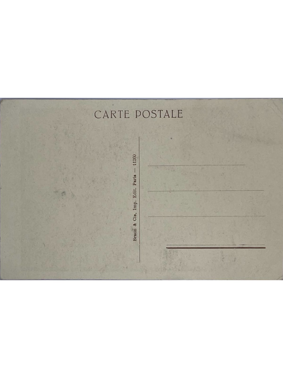 Verso de la carte postale