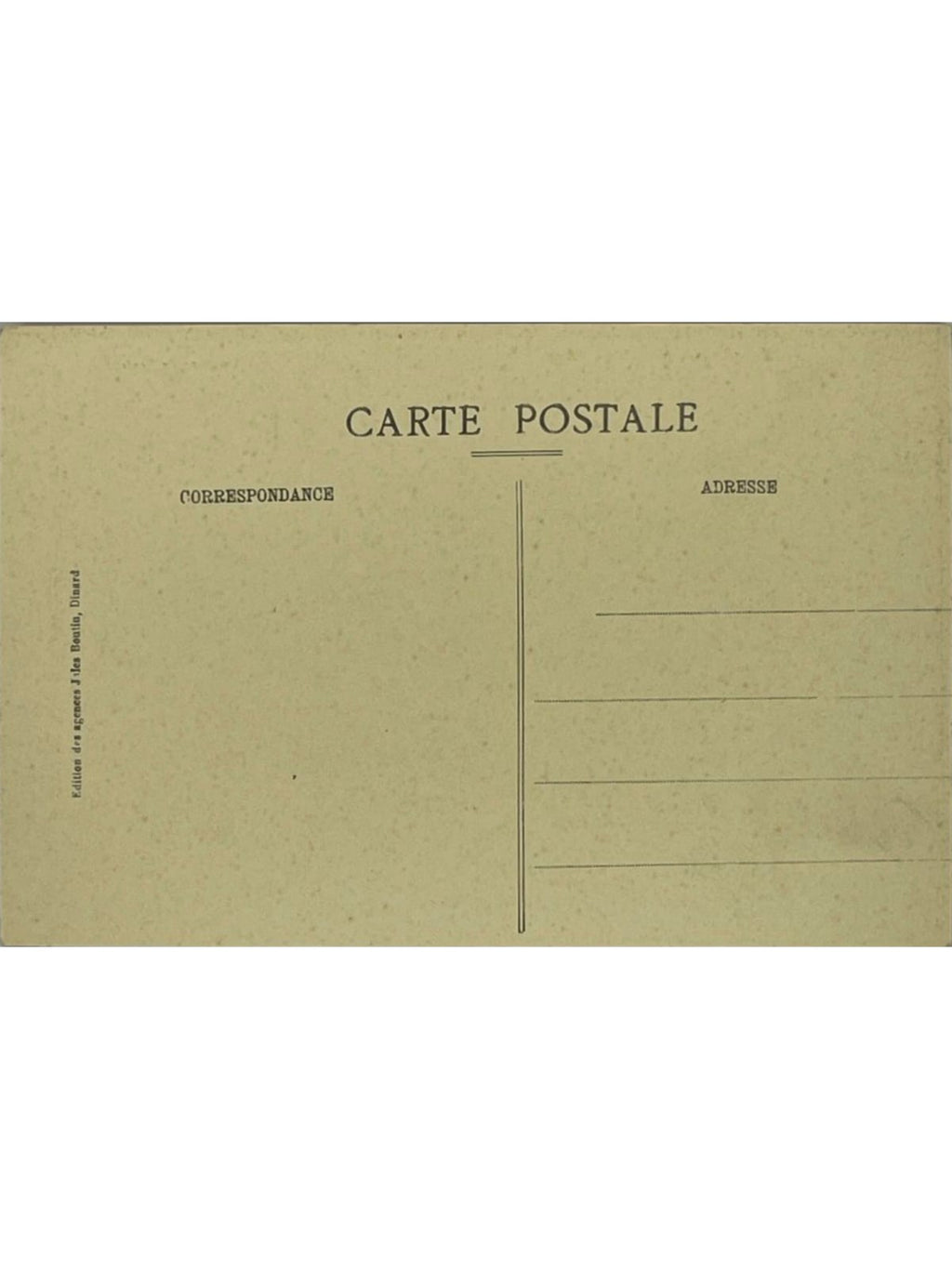 Verso de la carte postale