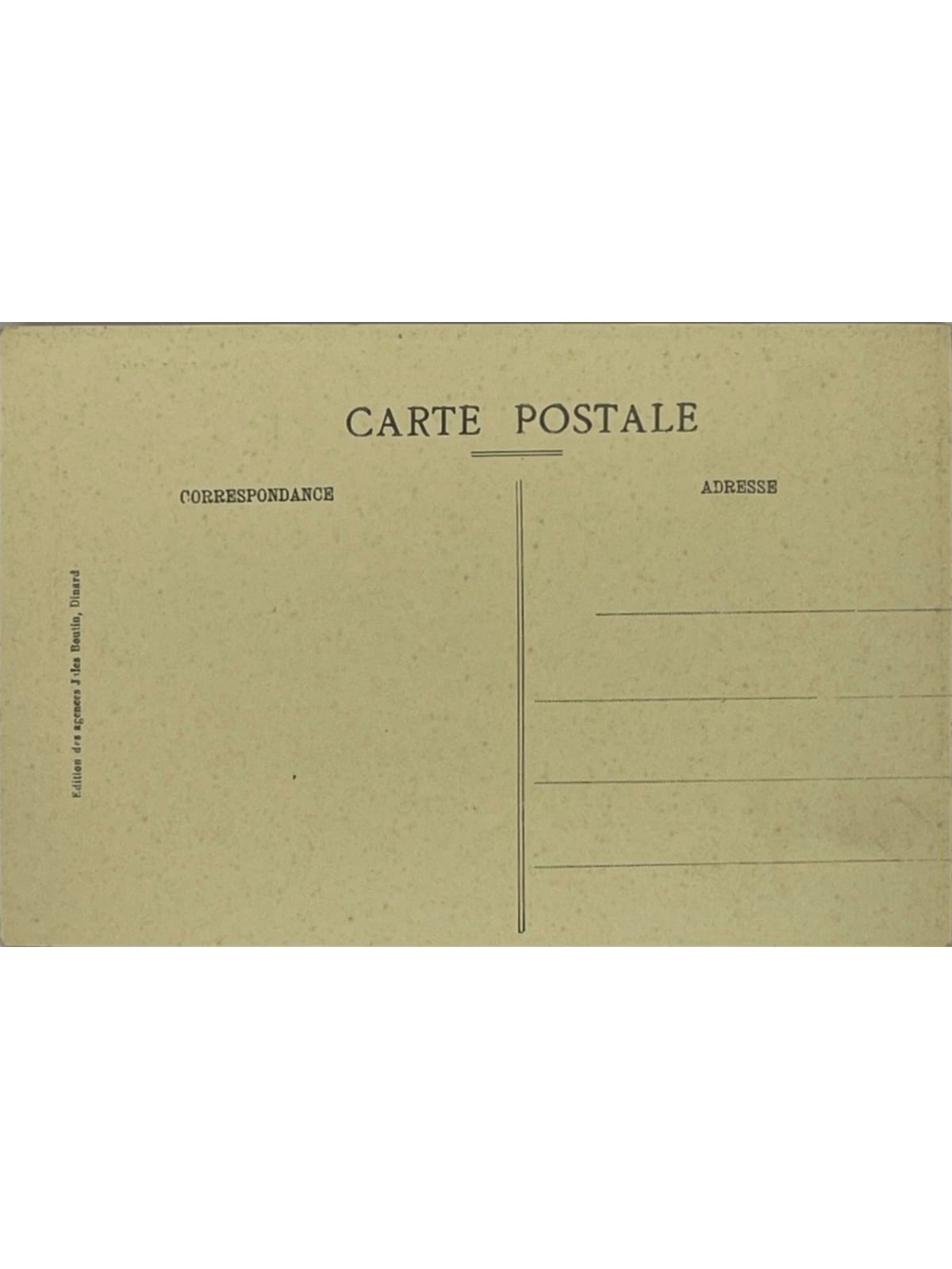 Verso de la carte postale