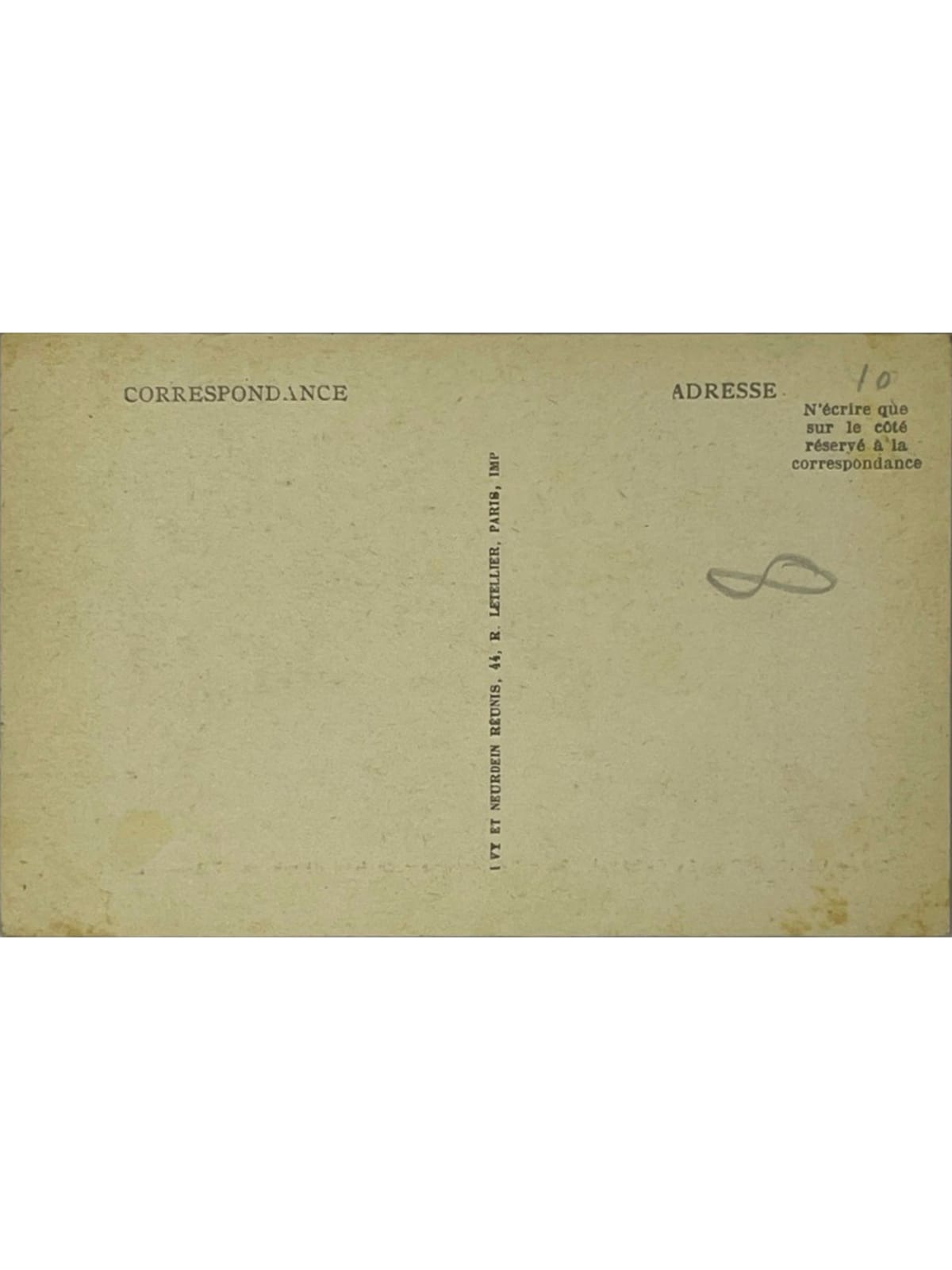 Verso de la carte postale
