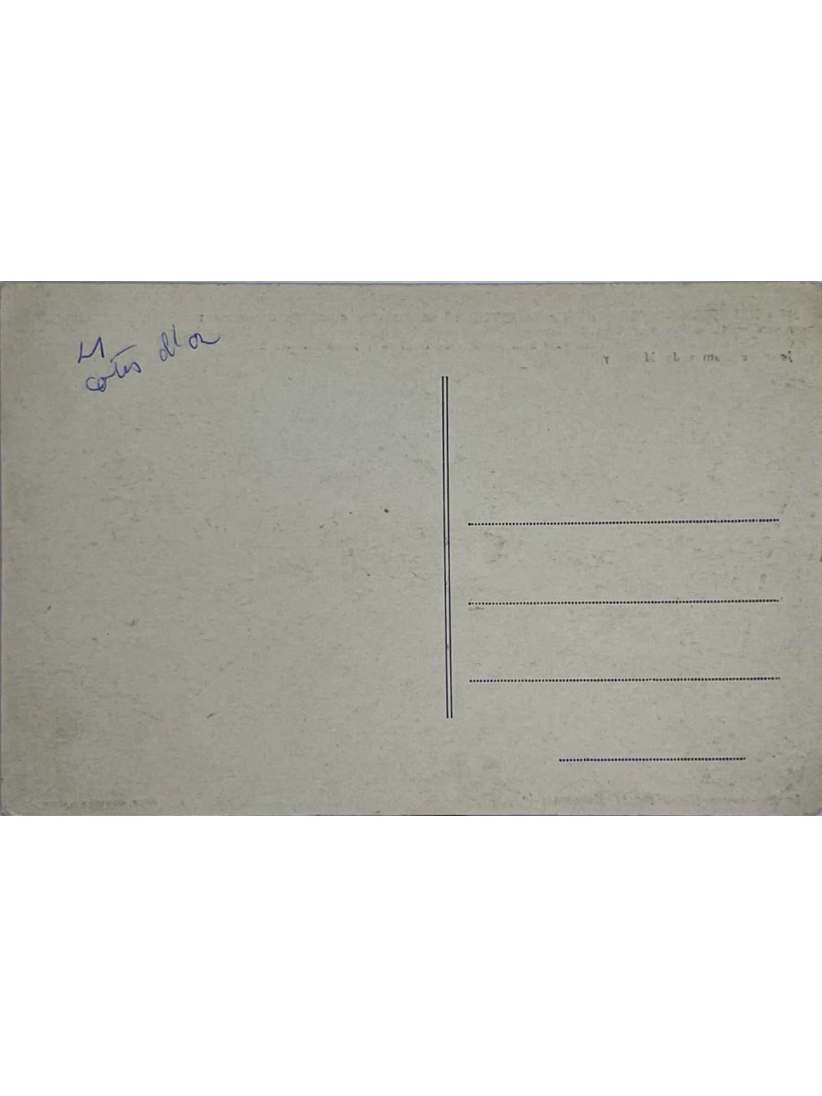 Verso de la carte postale