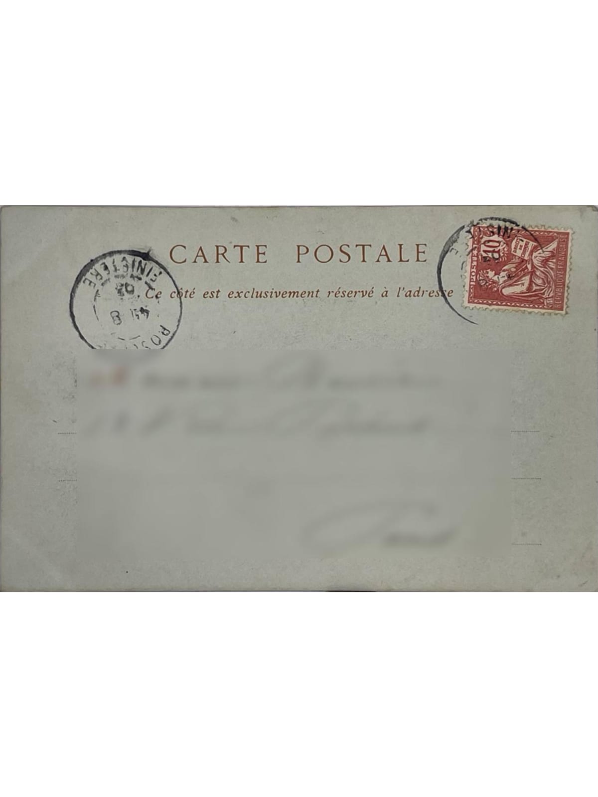 Verso de la carte postale