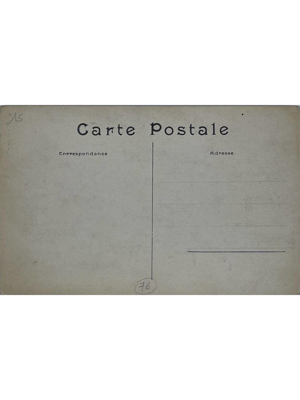 Verso de la carte postale