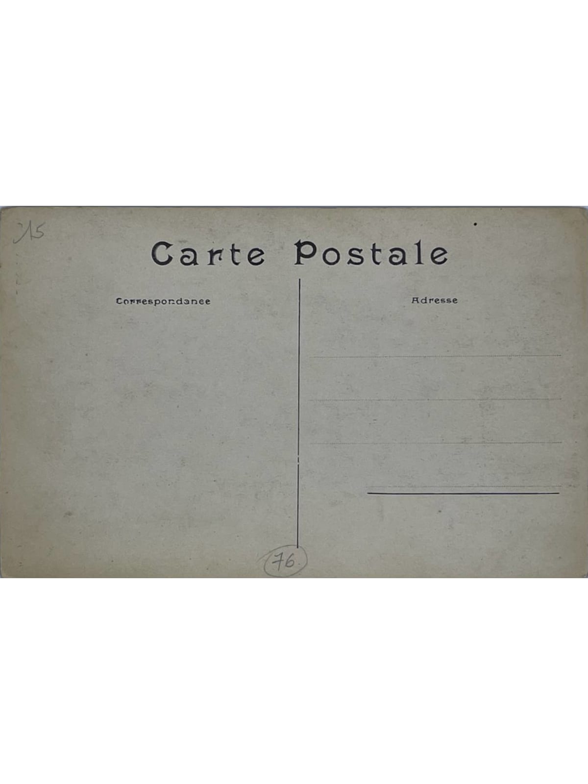Verso de la carte postale