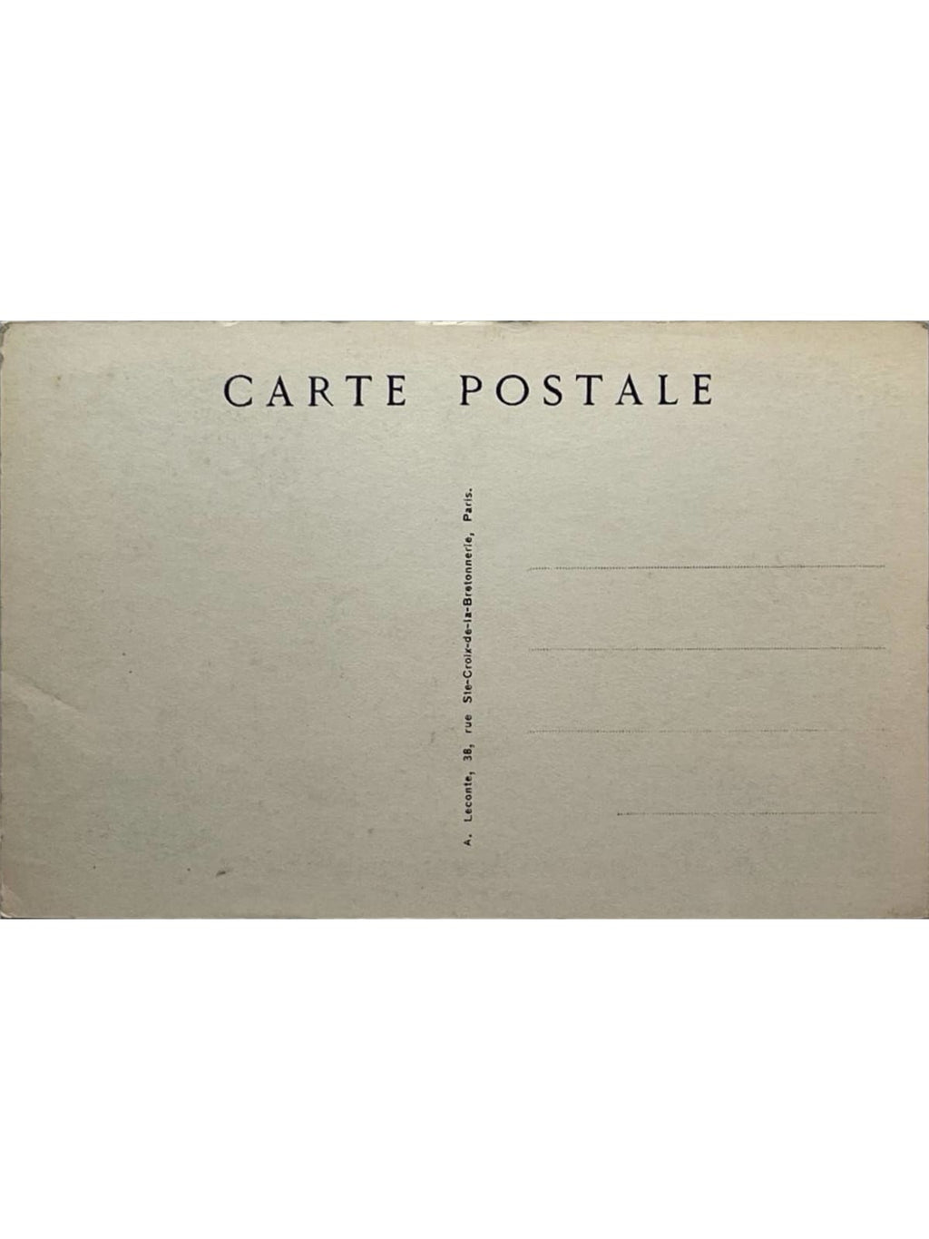 Verso de la carte postale