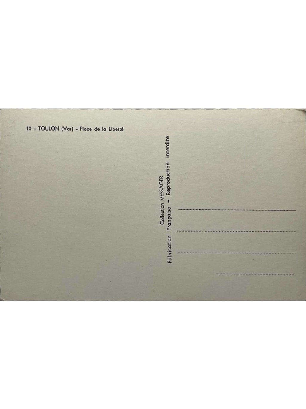 Verso de la carte postale