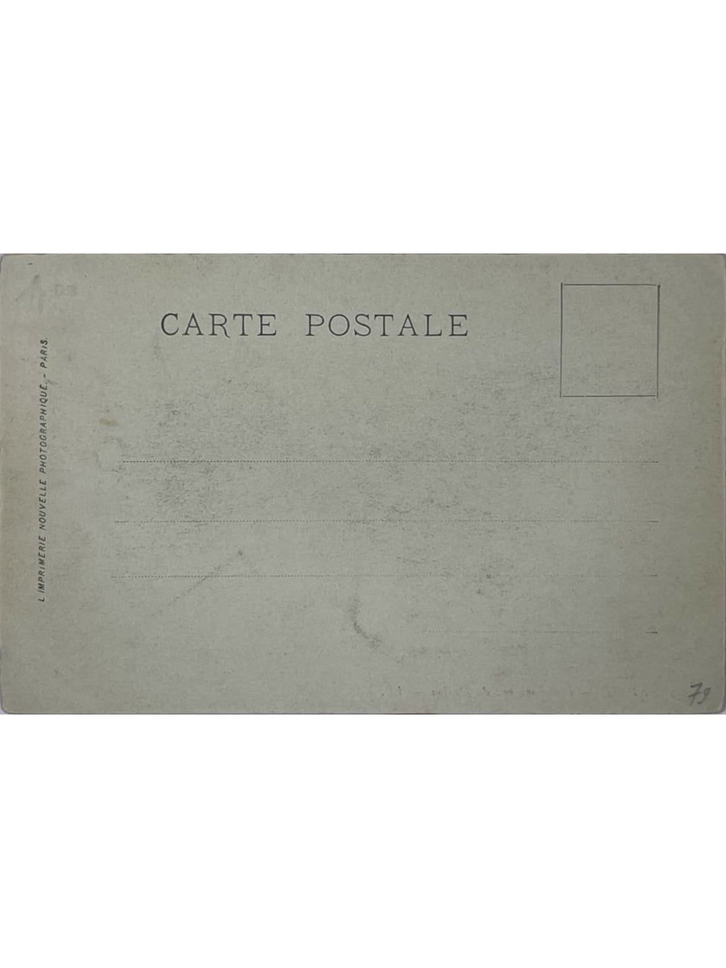 Verso de la carte postale
