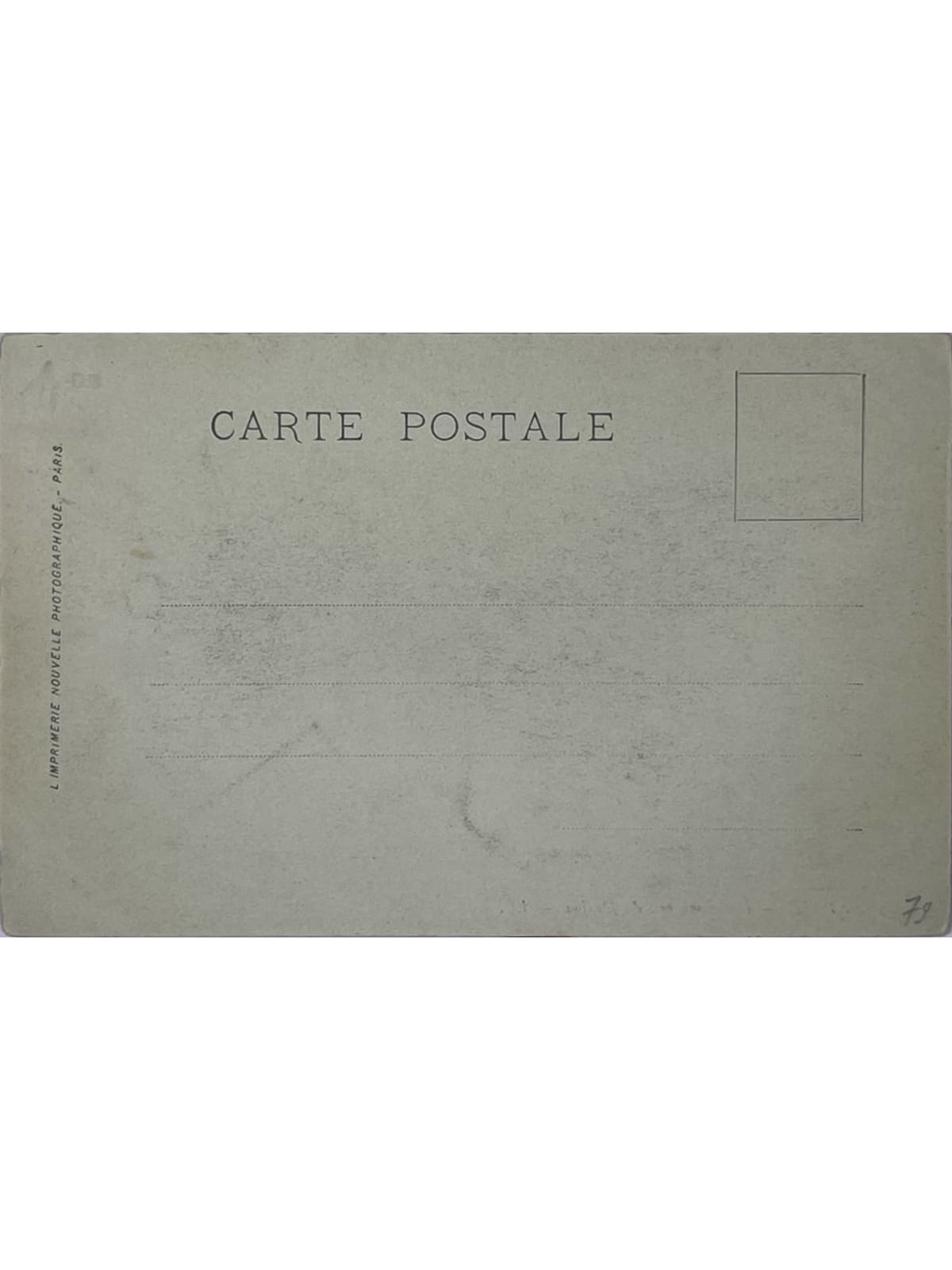 Verso de la carte postale