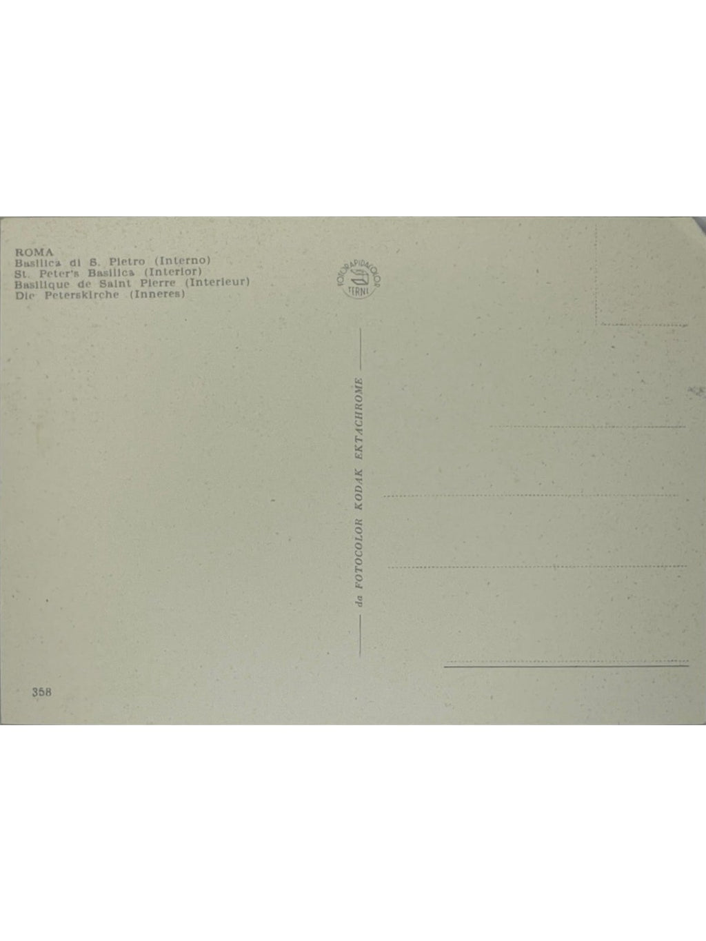 Verso de la carte postale