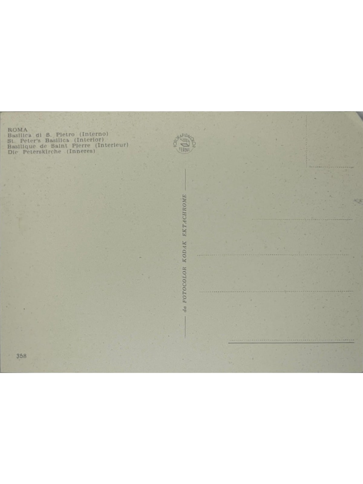 Verso de la carte postale