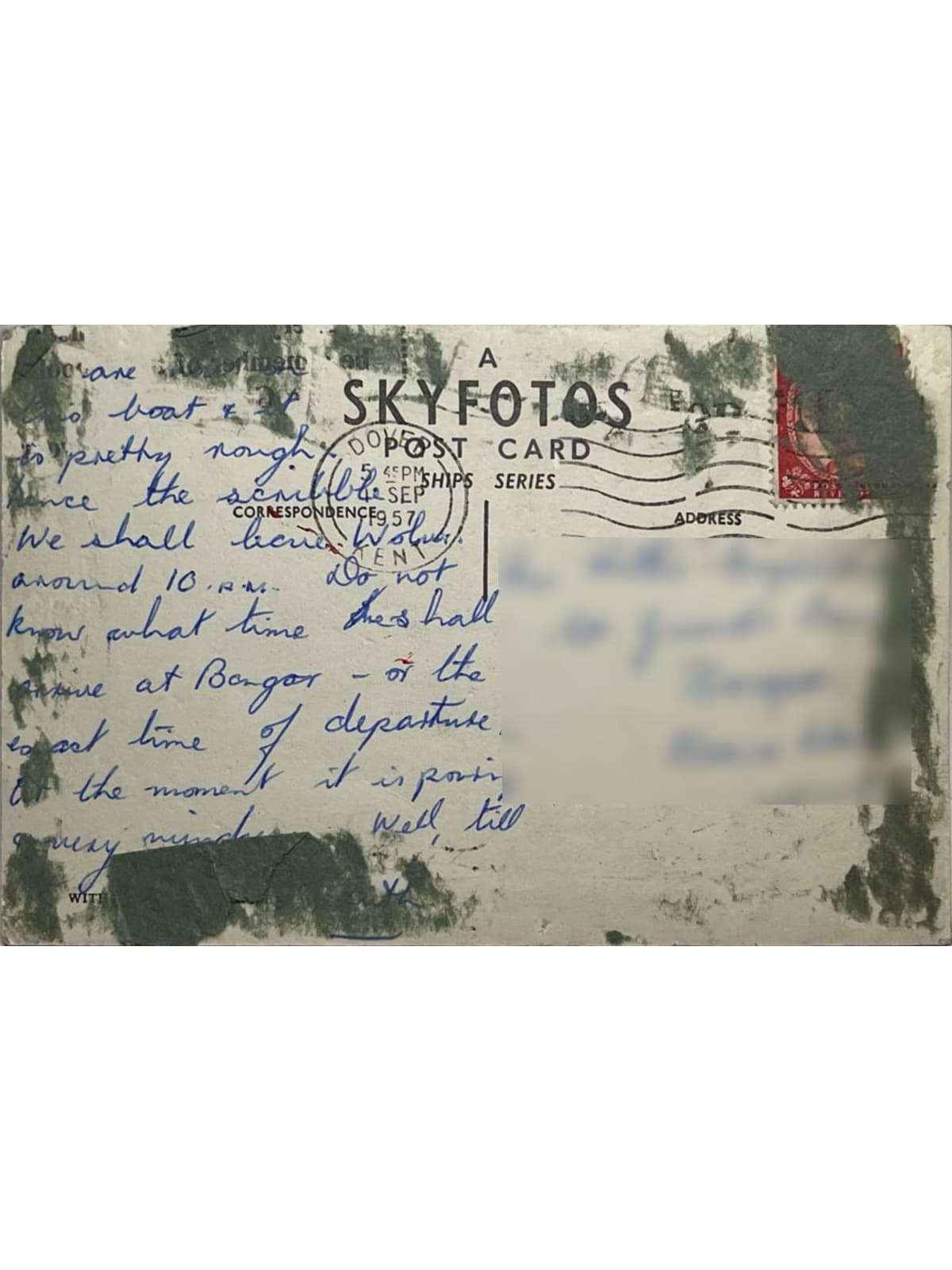 Verso de la carte postale