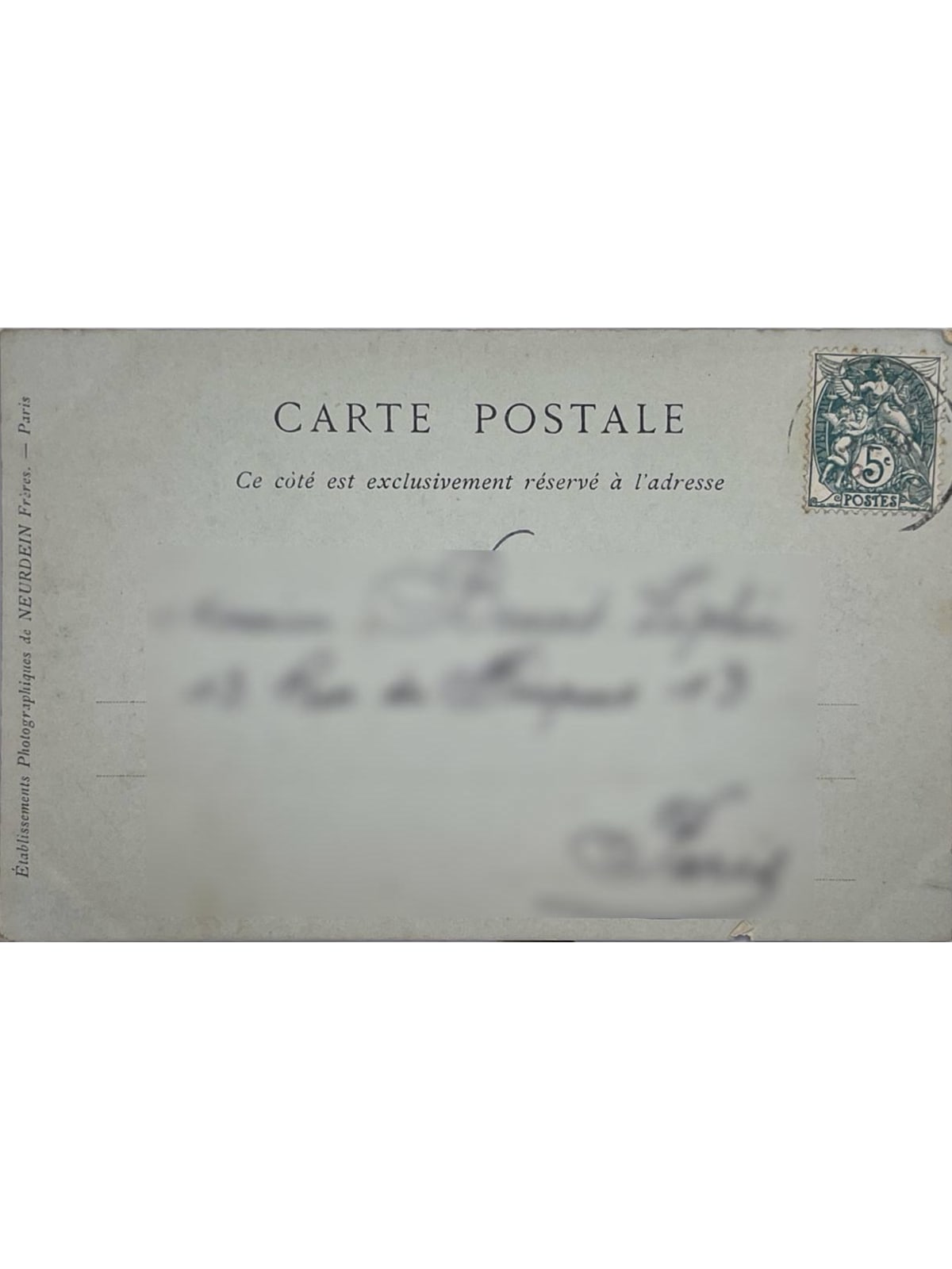 Verso de la carte postale