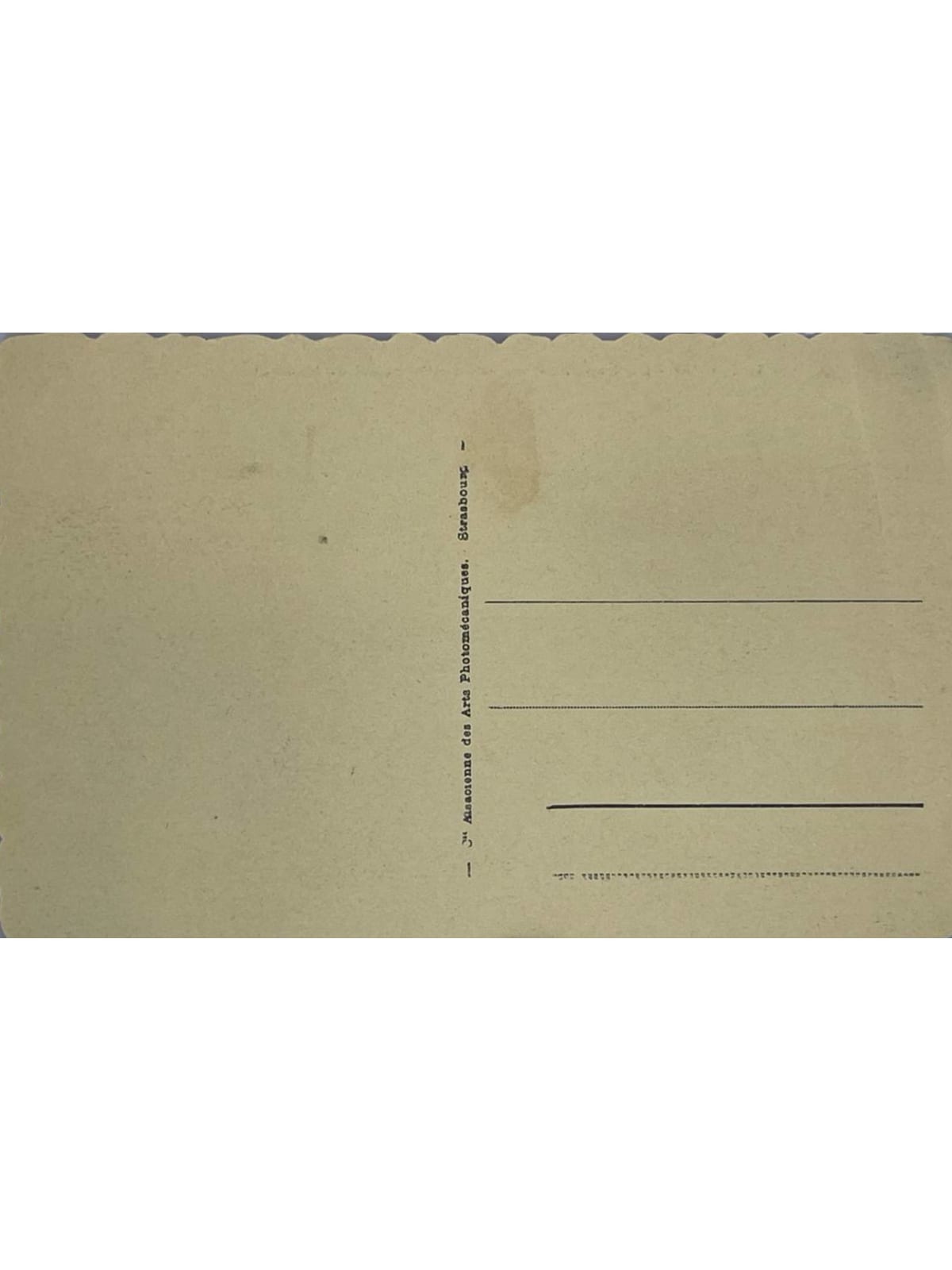 Verso de la carte postale