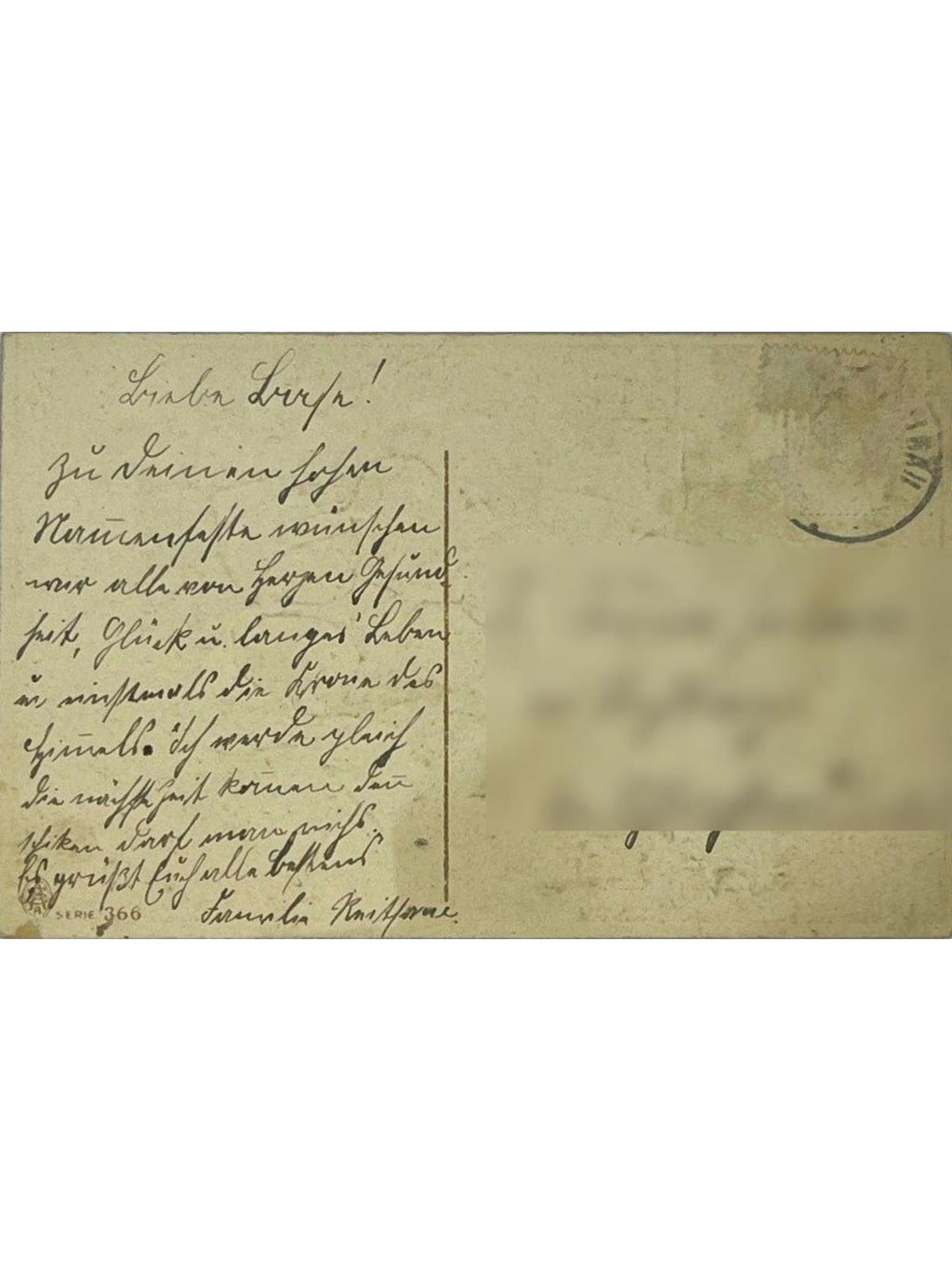 Verso de la carte postale