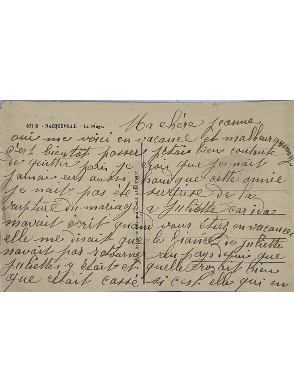 Verso de la carte postale