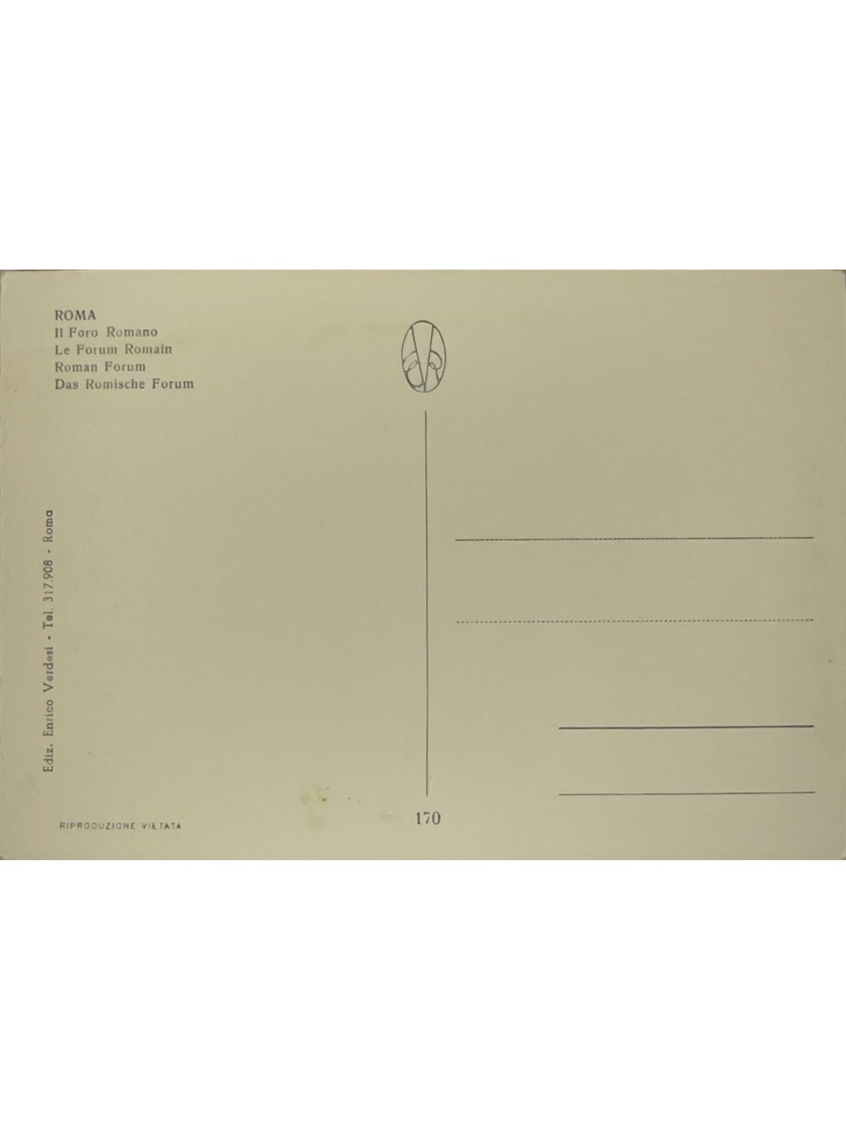 Verso de la carte postale