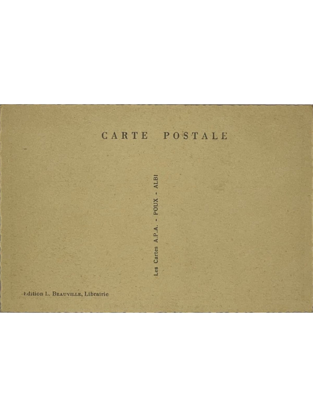 Verso de la carte postale