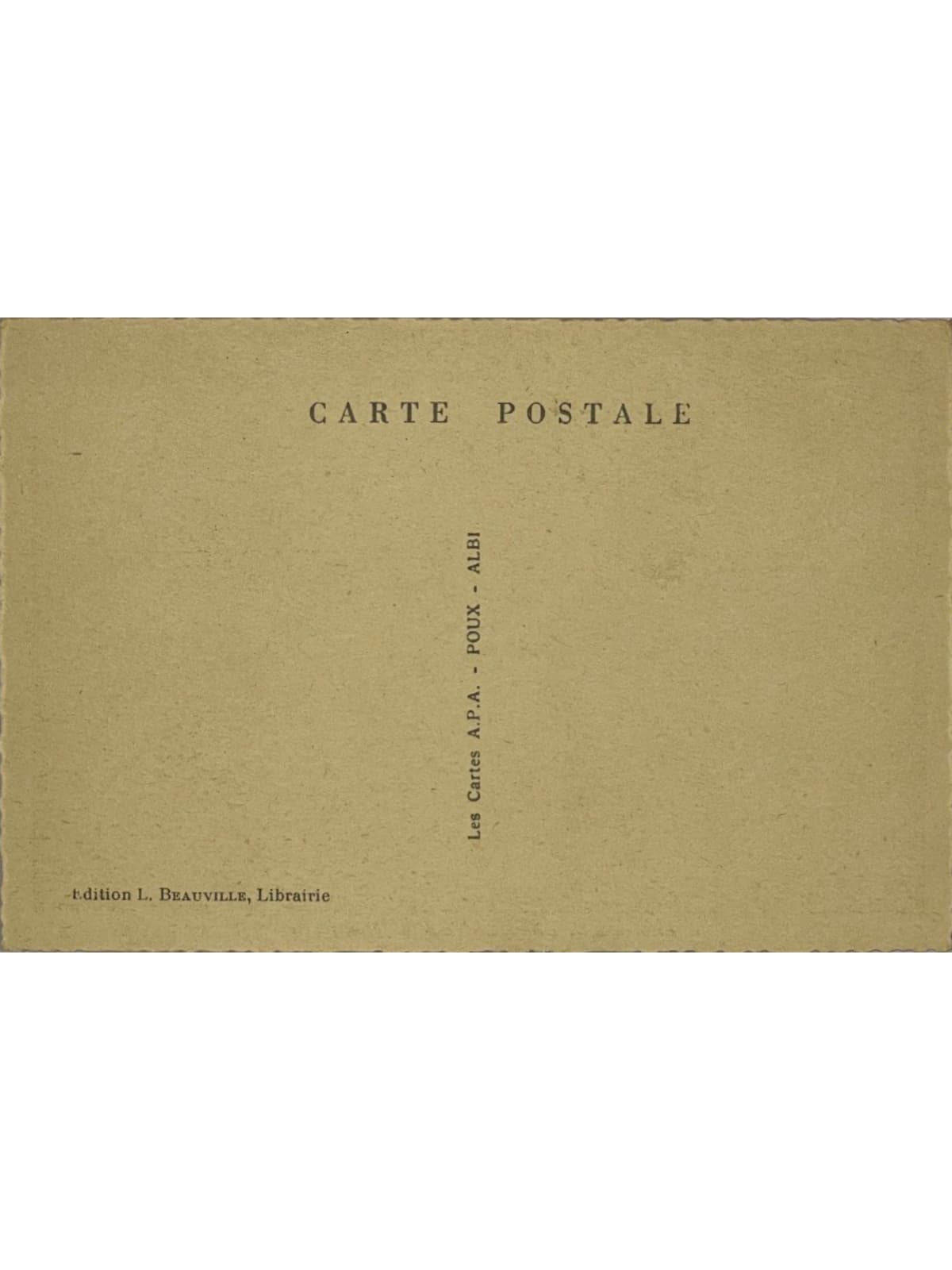 Verso de la carte postale