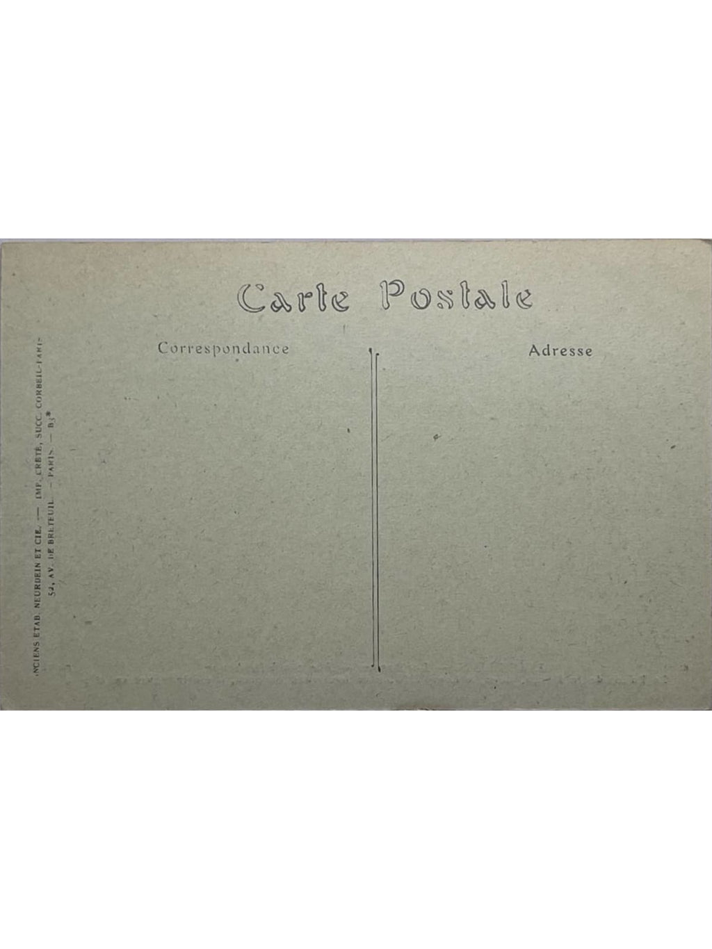 Verso de la carte postale