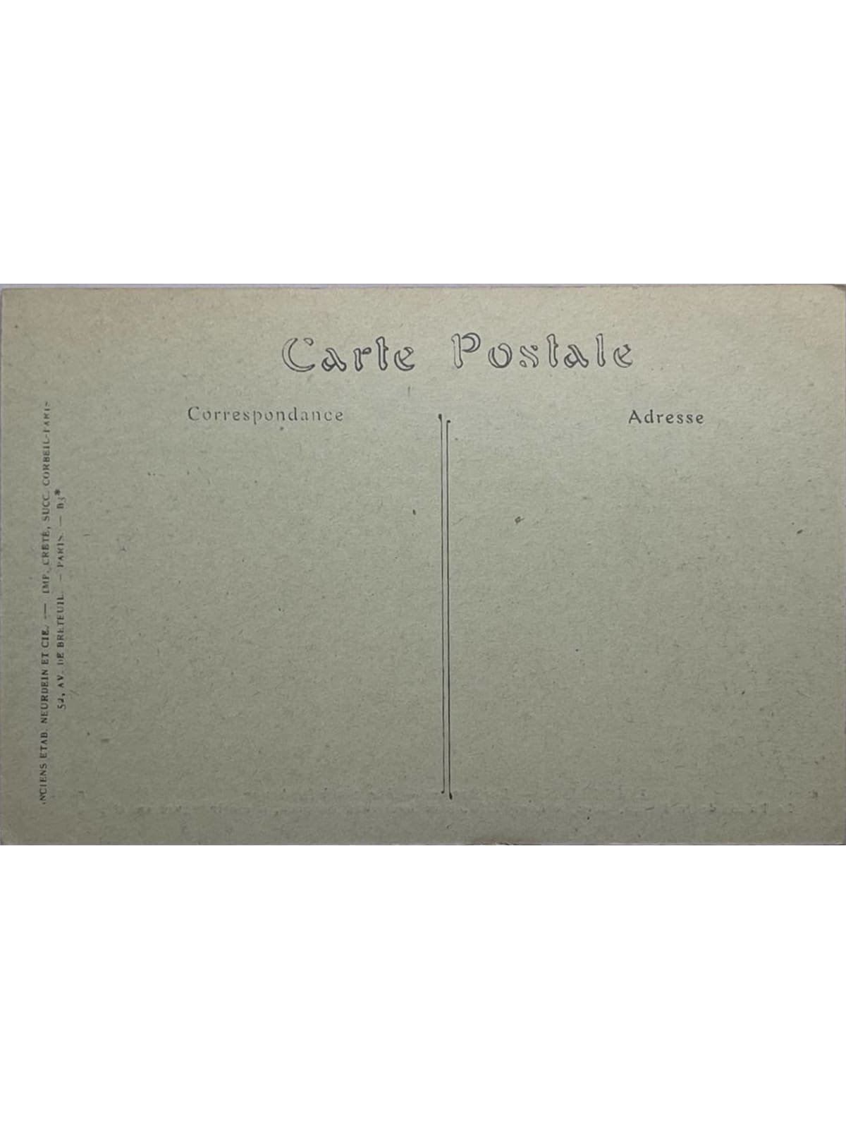 Verso de la carte postale