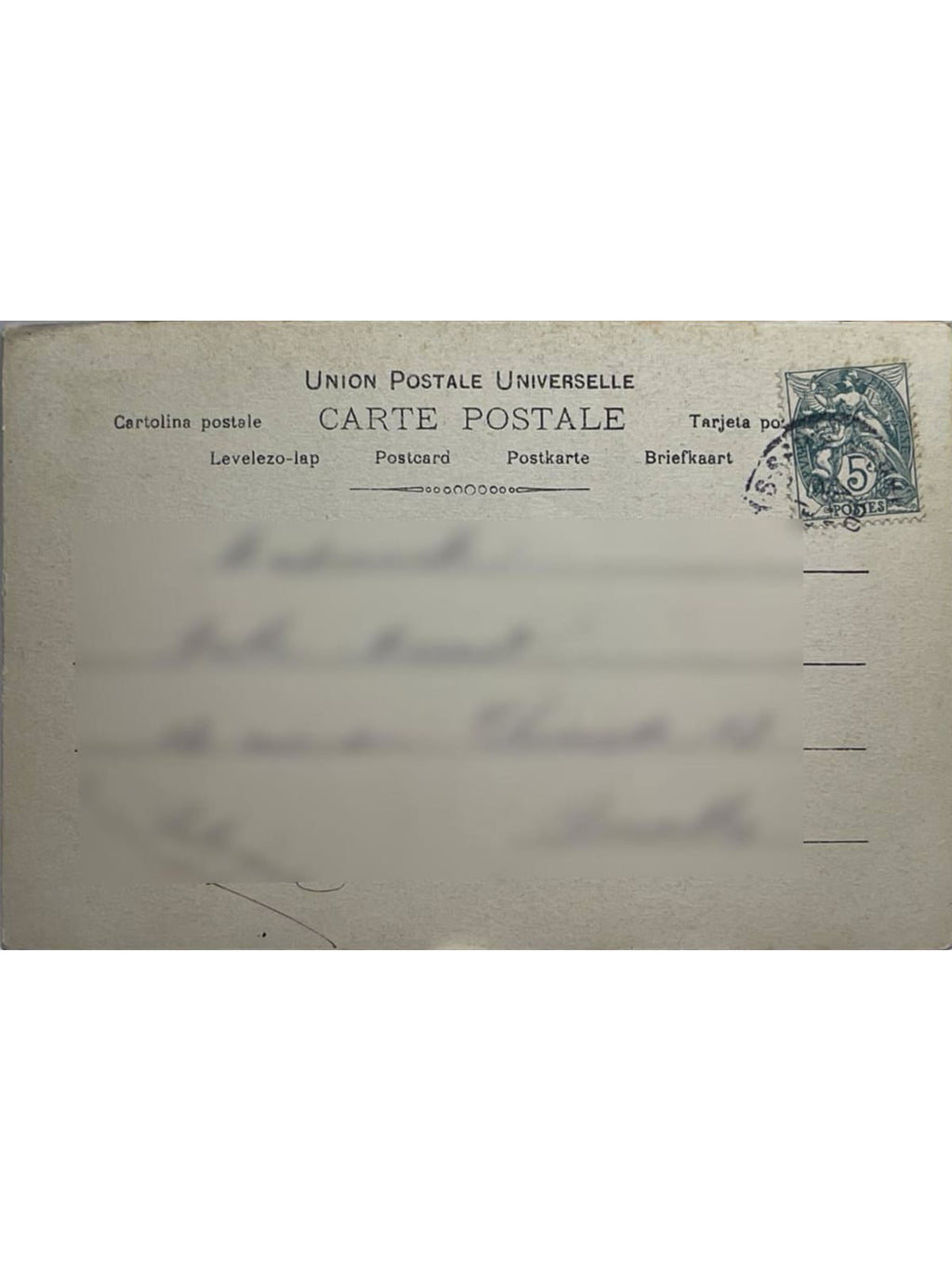Verso de la carte postale