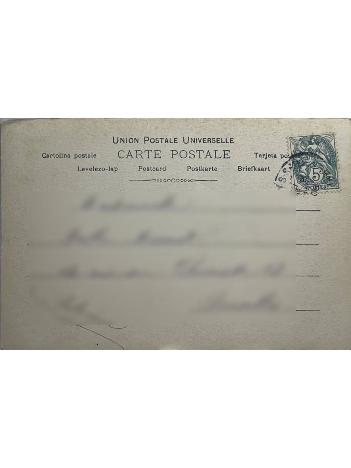 Verso de la carte postale